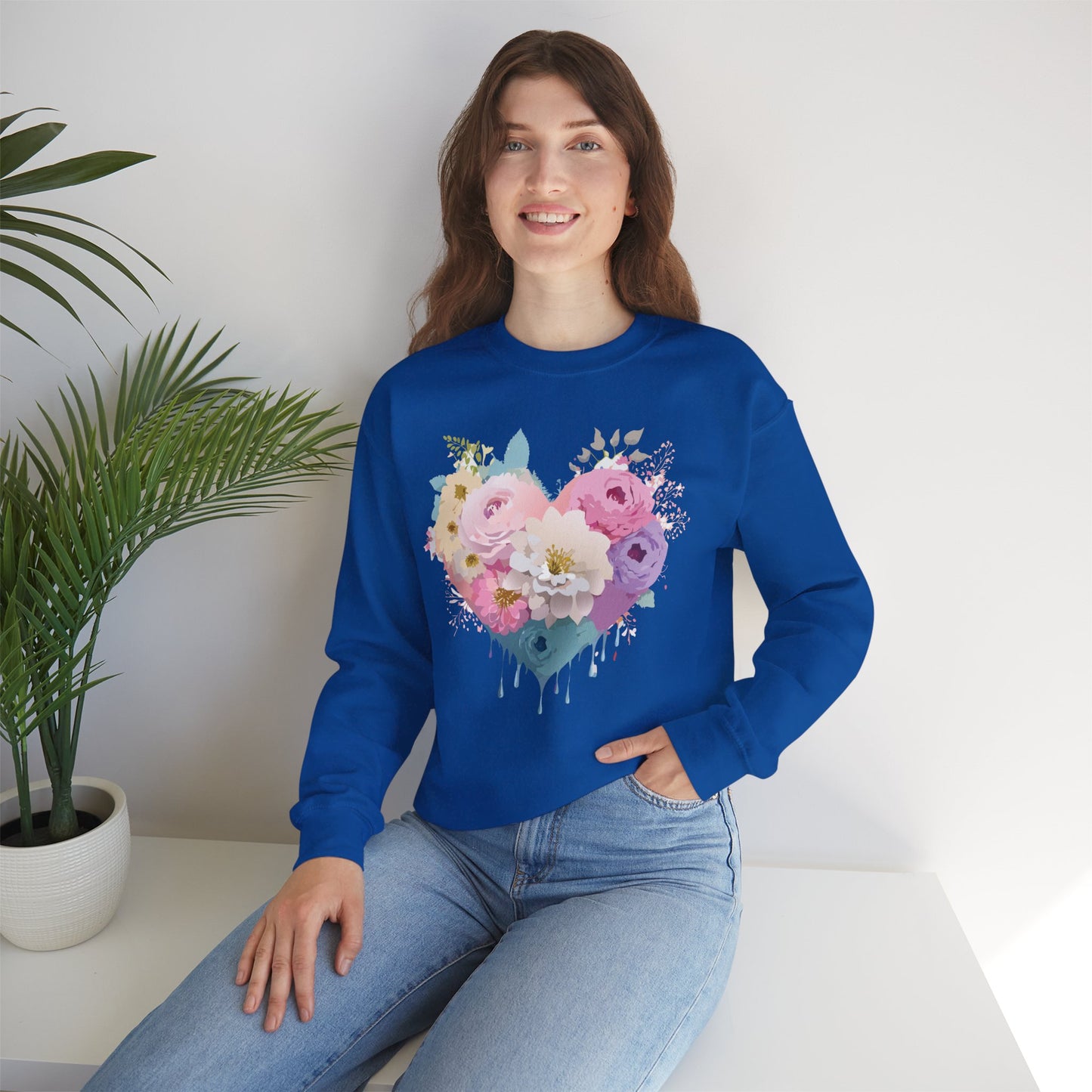 Floral Heart Sweatshirt, Floral Love Sweatshirt, Valentine's Day Sweatshirt, Heart Floral Sweatshirt