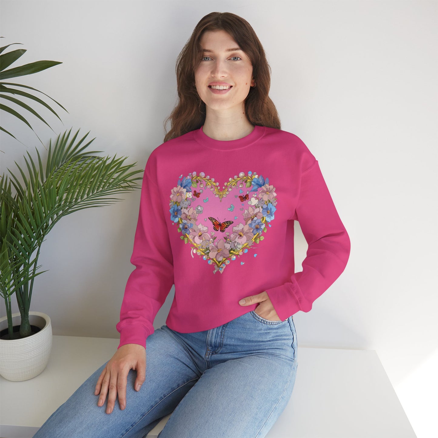 Floral Heart Sweatshirt, Floral Love Sweatshirt, Valentine's Day Sweatshirt, Heart Floral Sweatshirt