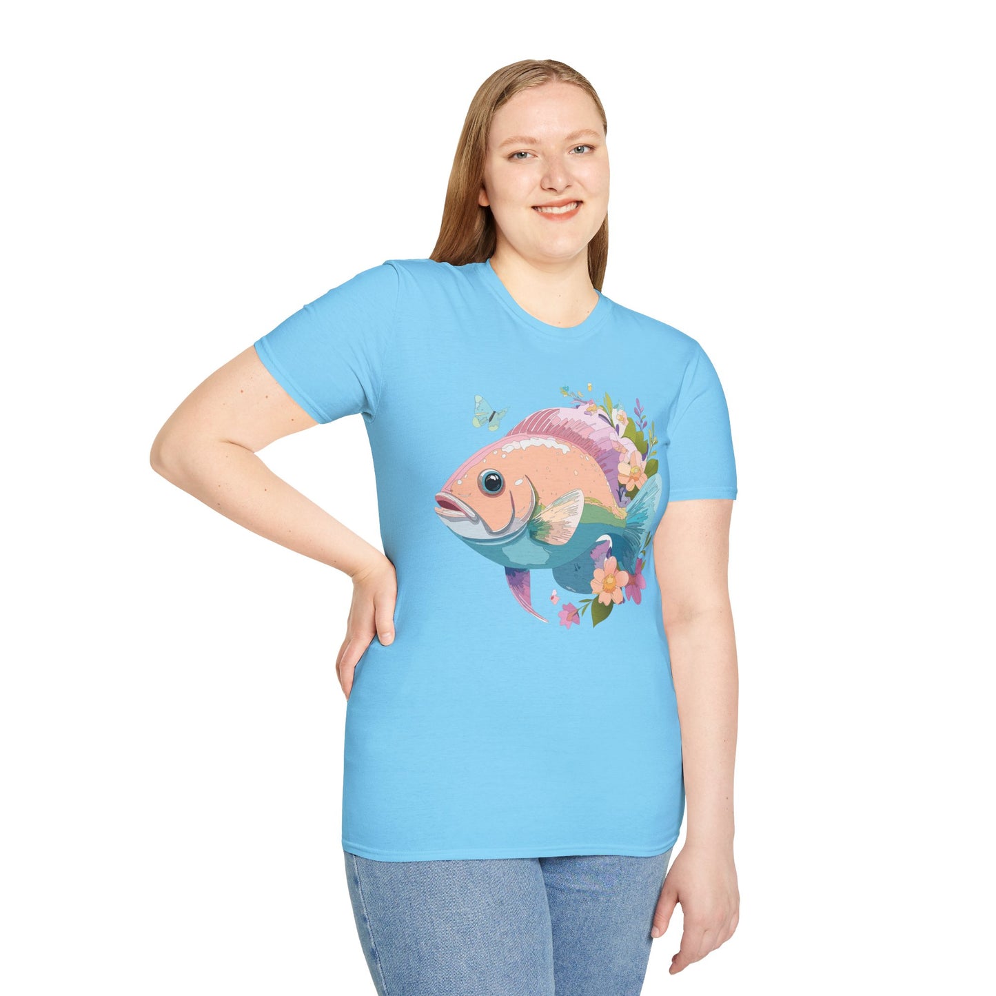 Fish Art Design Shirt, T Shirt with Fish, Graphic Shirt, Tee Shirt with Graphic Design, Shirt with Fish Graphic Art