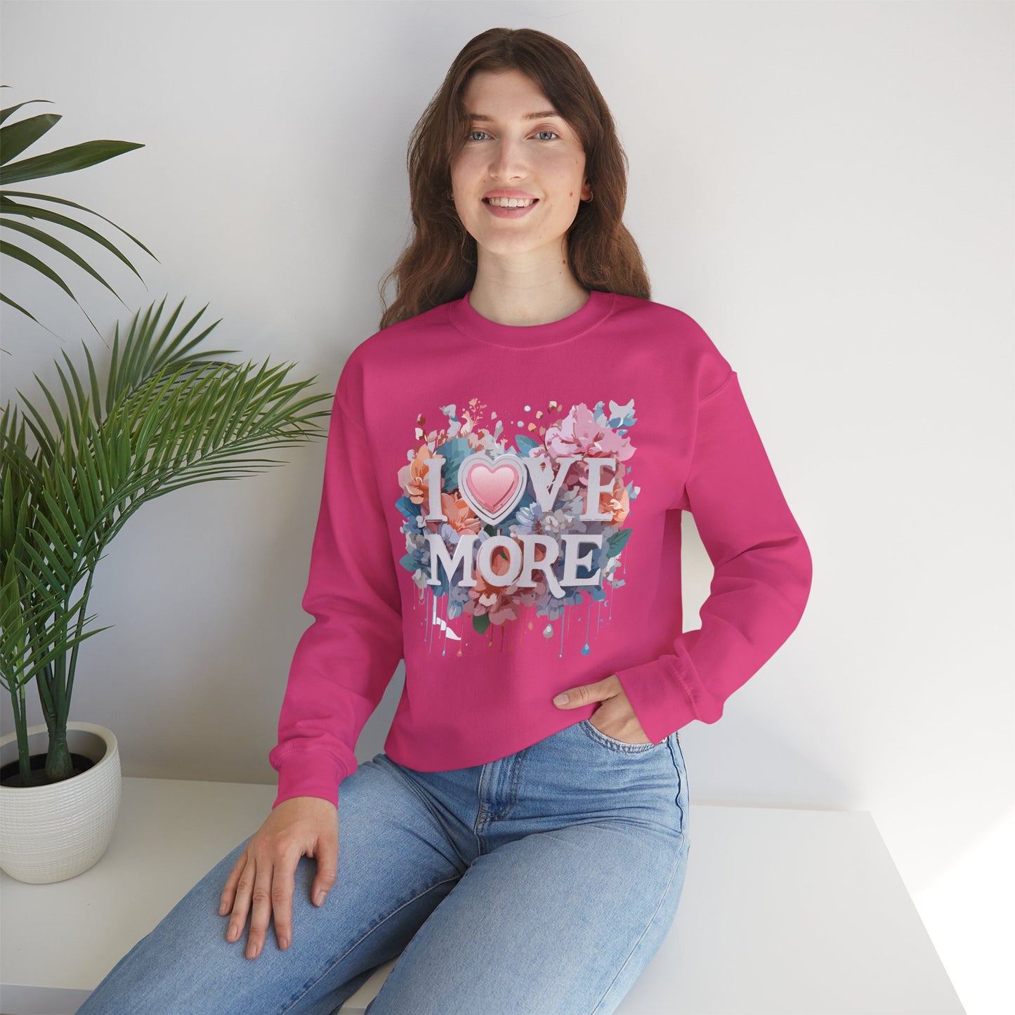 Floral Love Sweatshirt, Valentine's Day Sweatshirt, Love Flower Sweatshirt