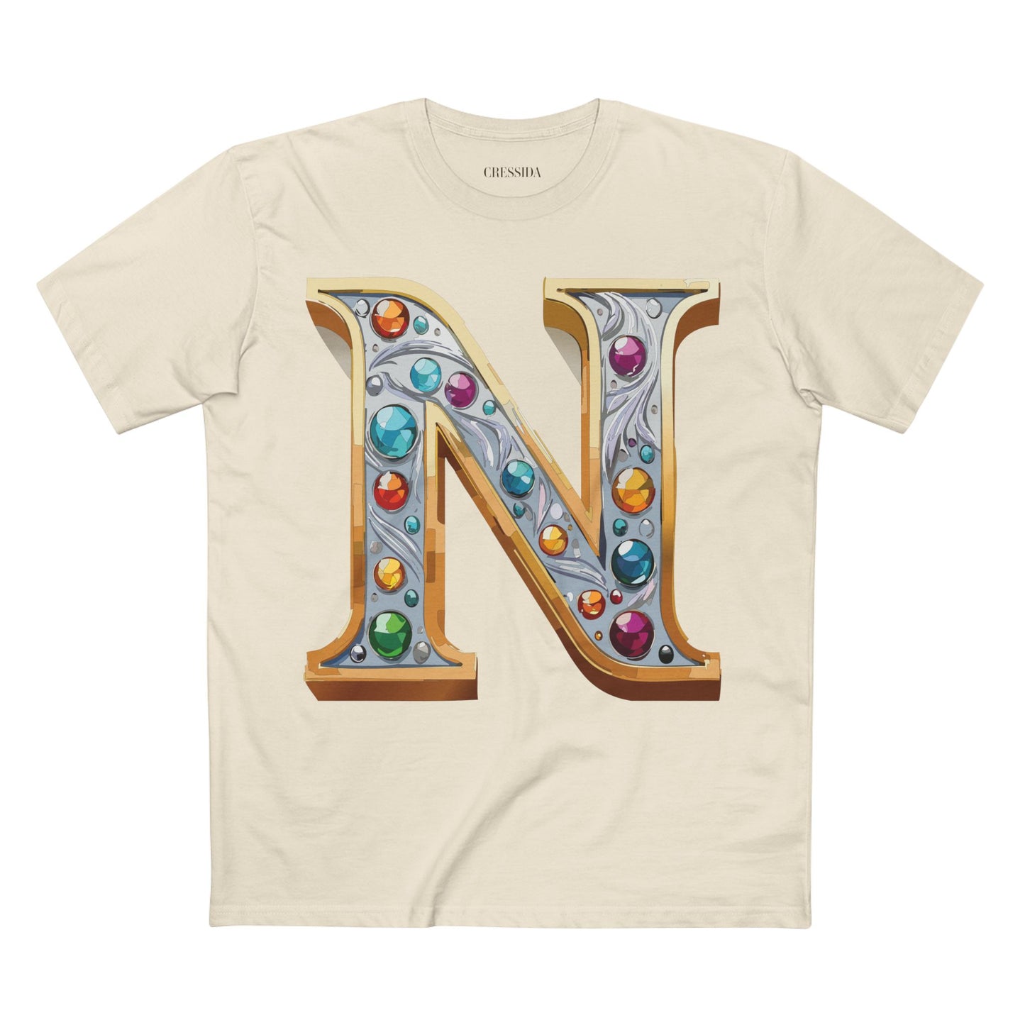 Letter Shirt, Shirt with Letters, Tee Shirt with Gold Letters