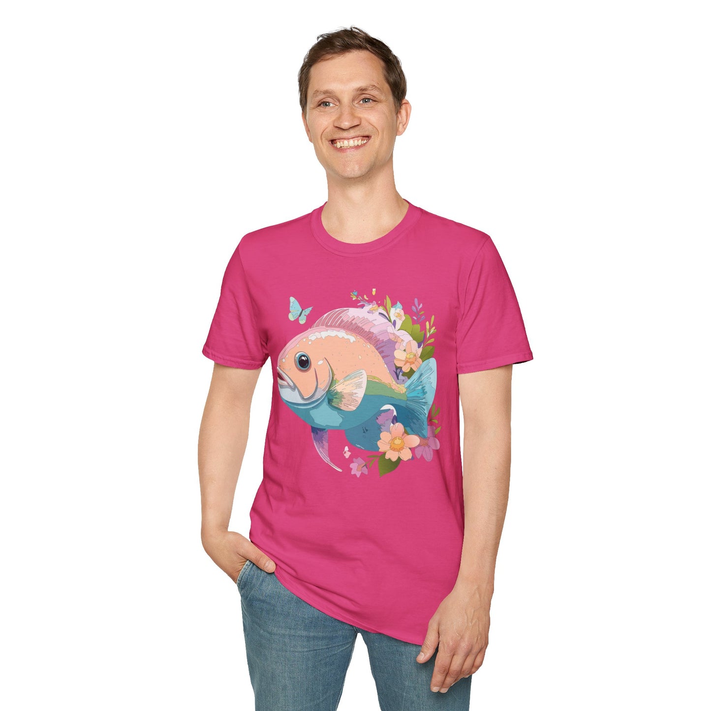 Fish Art Design Shirt, T Shirt with Fish, Graphic Shirt, Tee Shirt with Graphic Design, Shirt with Fish Graphic Art