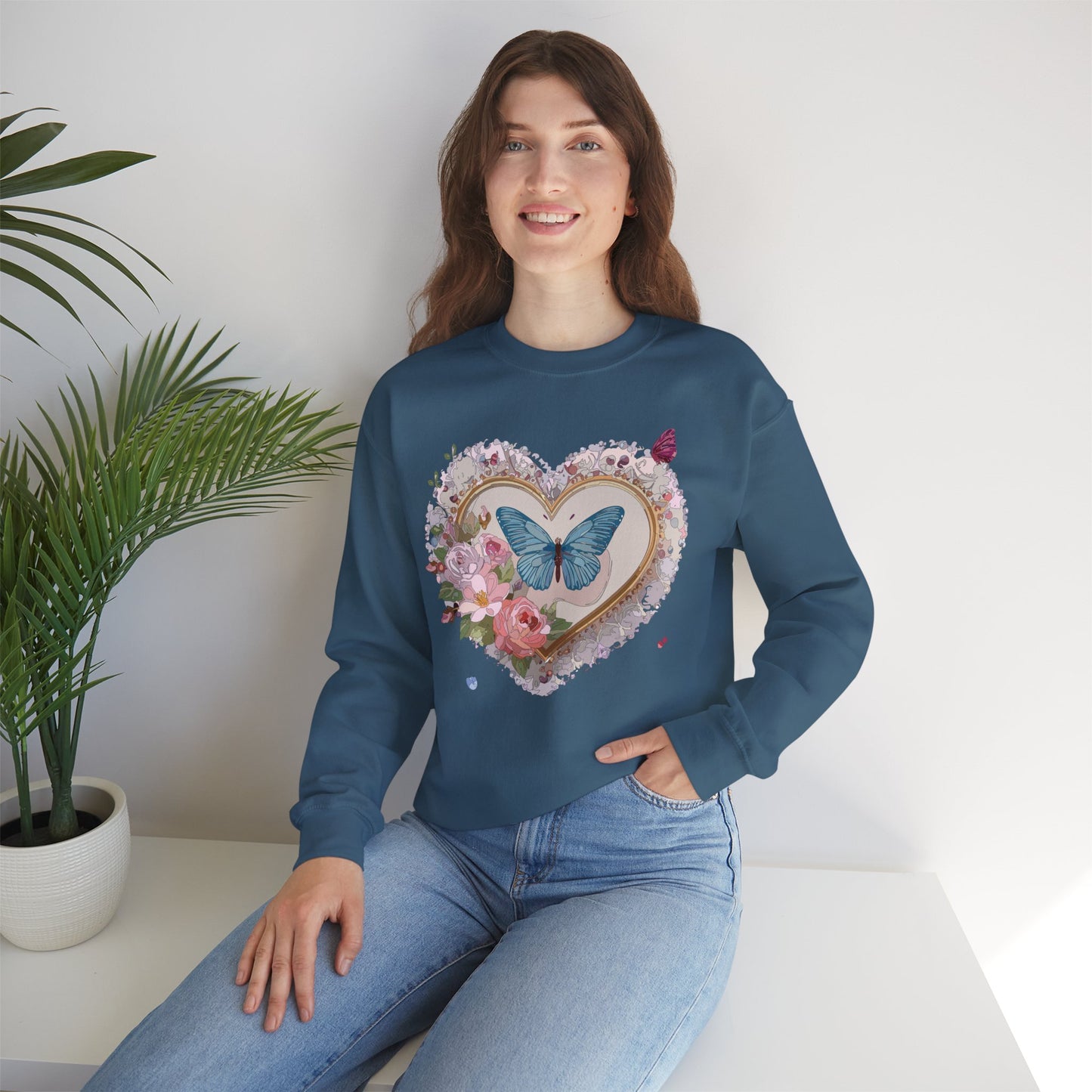 Floral Heart Sweatshirt, Floral Love Sweatshirt, Valentine's Day Sweatshirt, Heart Floral Sweatshirt
