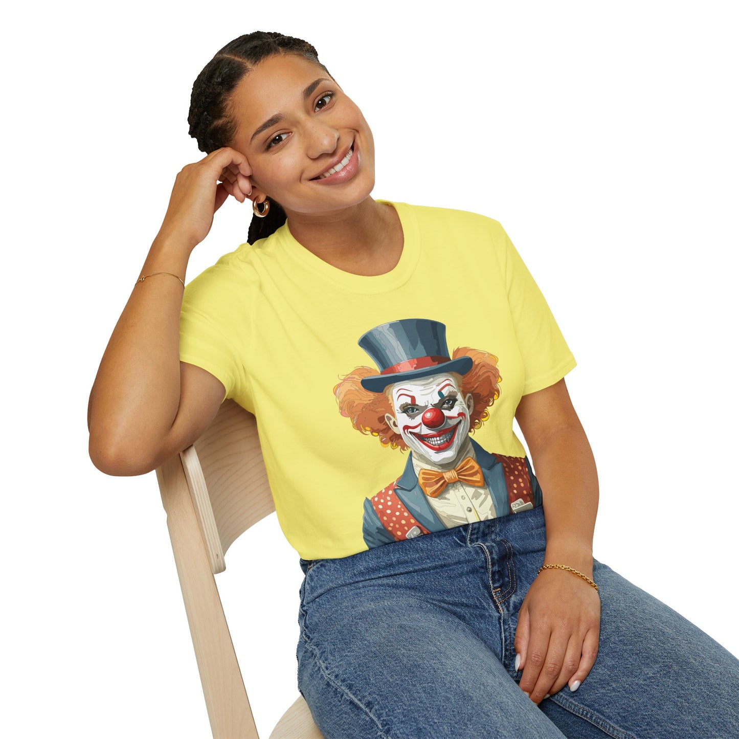 Clown Shirt, T Shirt with Clown, Funny Man Shirt, Tee Shirt with Funny Man, Circus Shirt, Shirt with Circus, Scary Man Shirt, Shirt with Scary Man