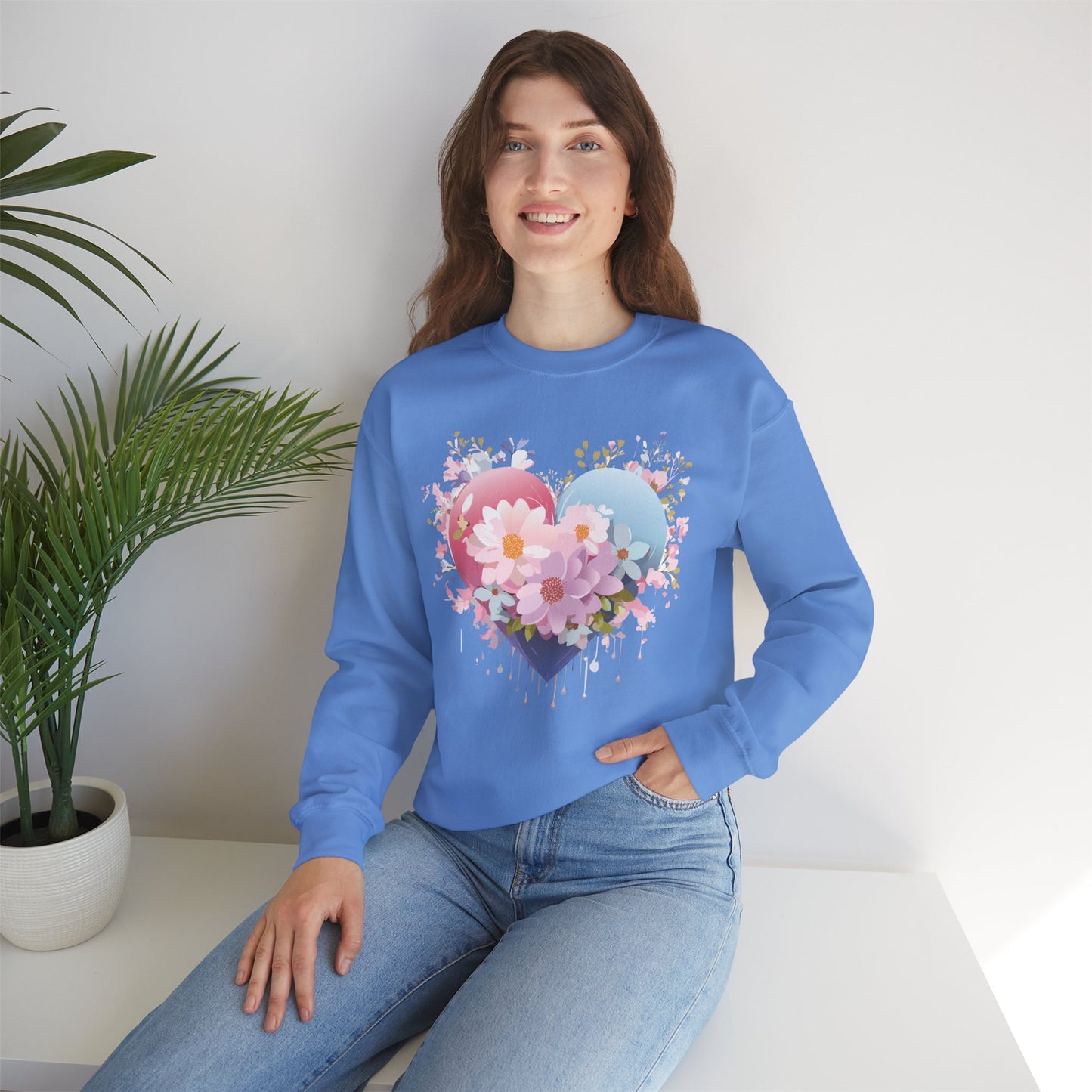 Floral Heart Sweatshirt, Floral Love Sweatshirt, Valentine's Day Sweatshirt, Heart Floral Sweatshirt