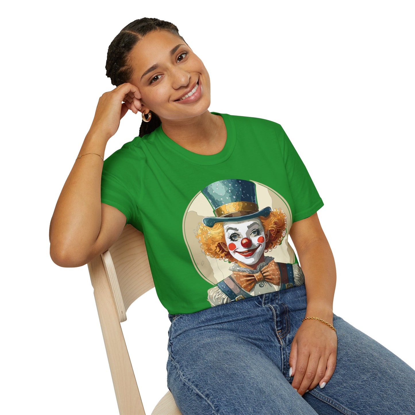 Clown Shirt, T Shirt with Clown, Funny Man Shirt, Tee Shirt with Funny Man, Circus Shirt, Shirt with Circus, Scary Man Shirt, Shirt with Scary Man
