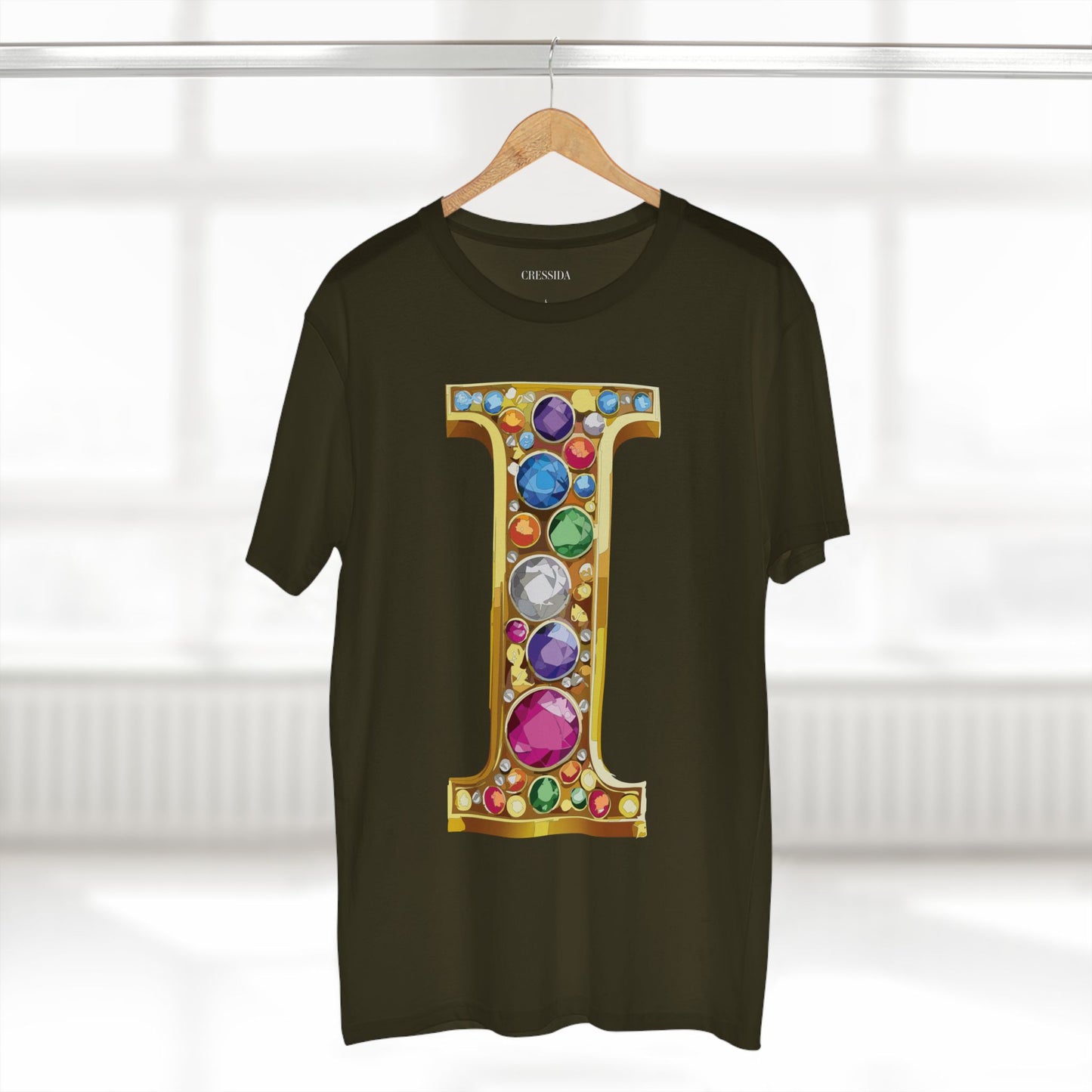 Letter Shirt, Shirt with Letters, Tee Shirt with Gold Letters