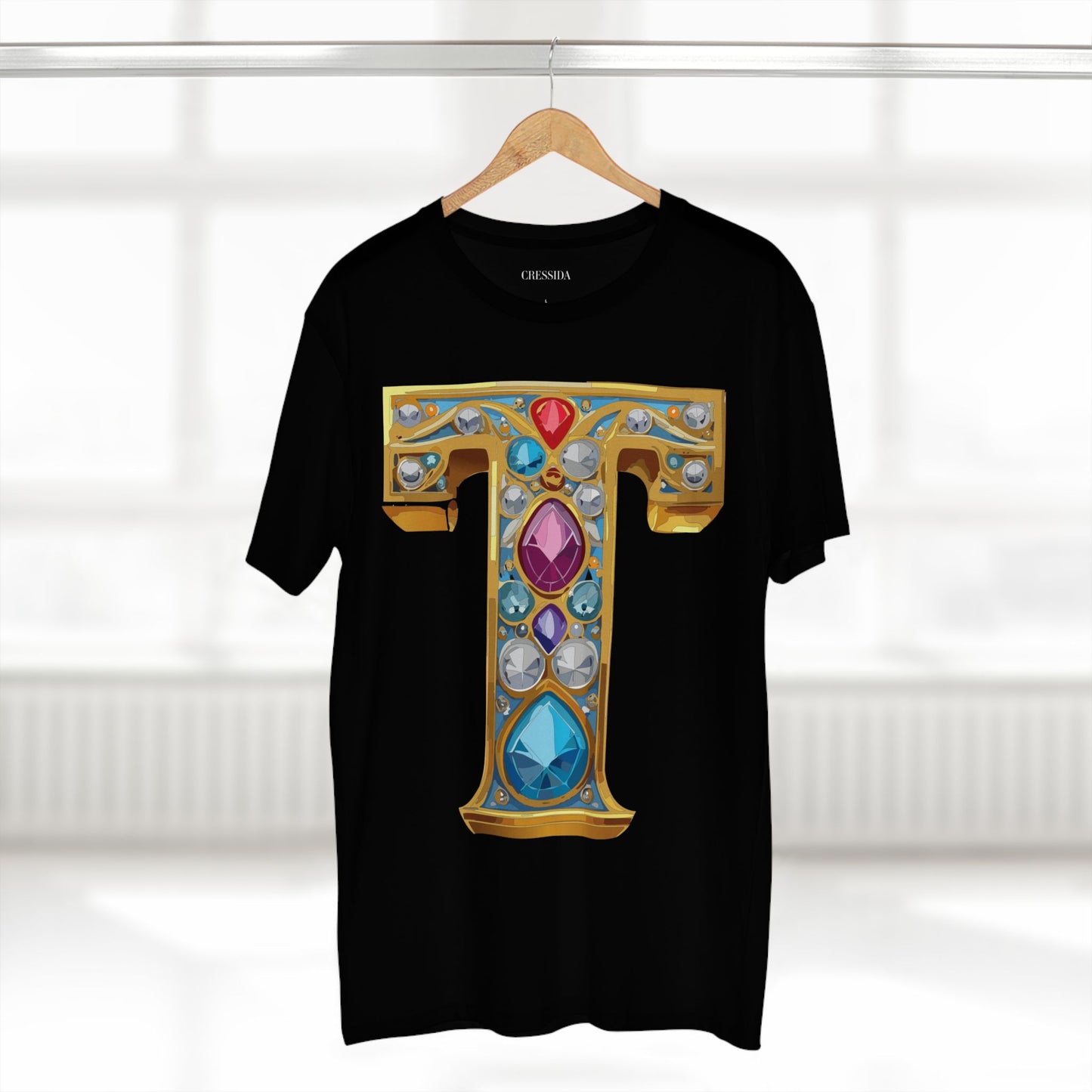 Letter Shirt, Shirt with Letters, Tee Shirt with Gold Letters