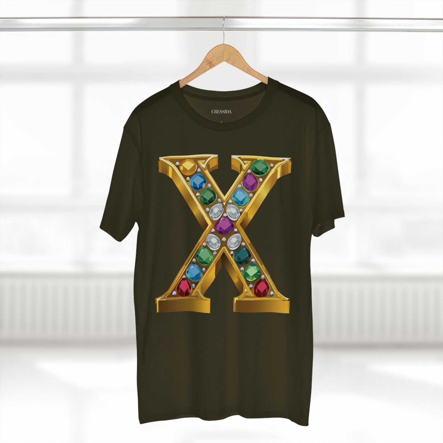 Letter Shirt, Shirt with Letters, Tee Shirt with Gold Letters