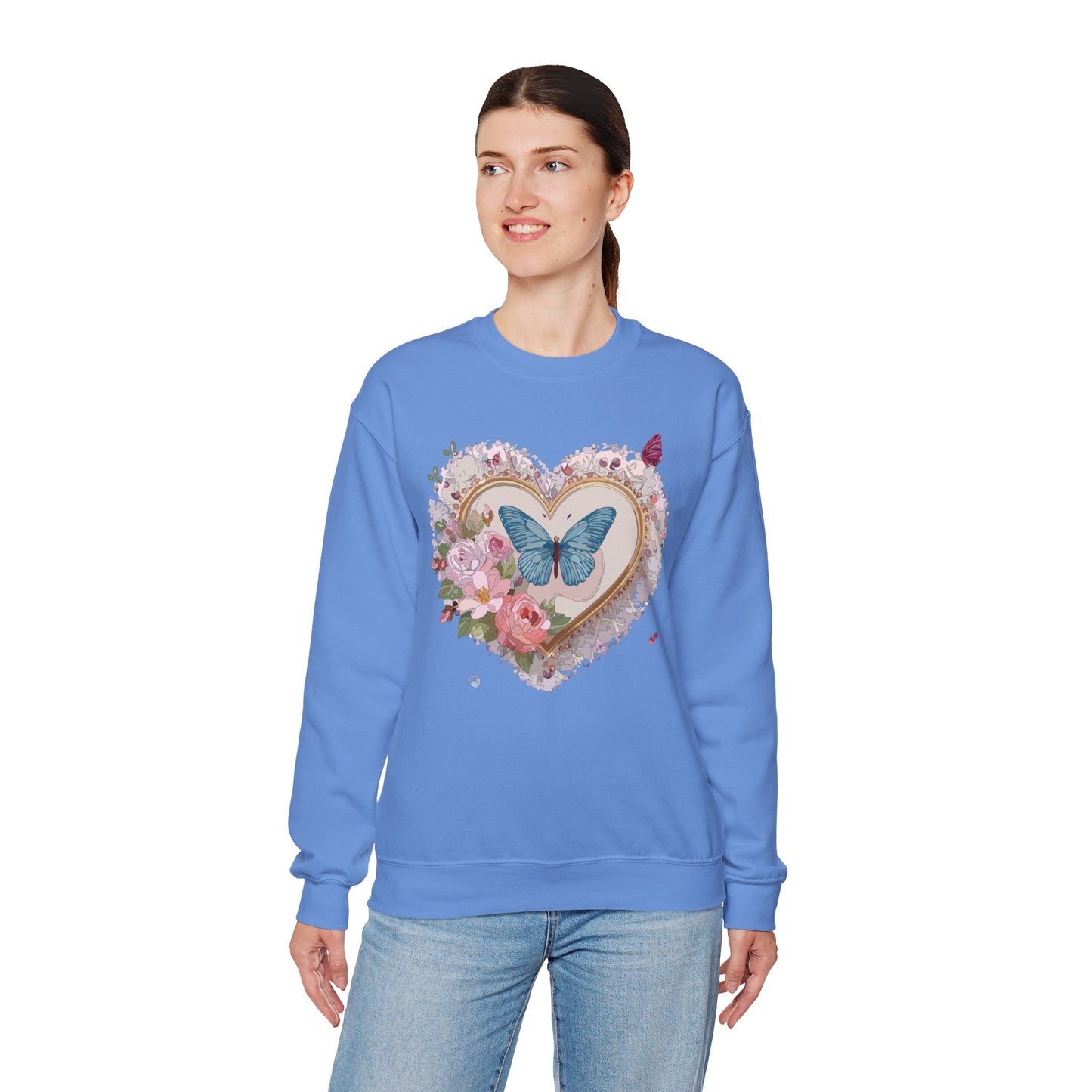 Floral Heart Sweatshirt, Floral Love Sweatshirt, Valentine's Day Sweatshirt, Heart Floral Sweatshirt