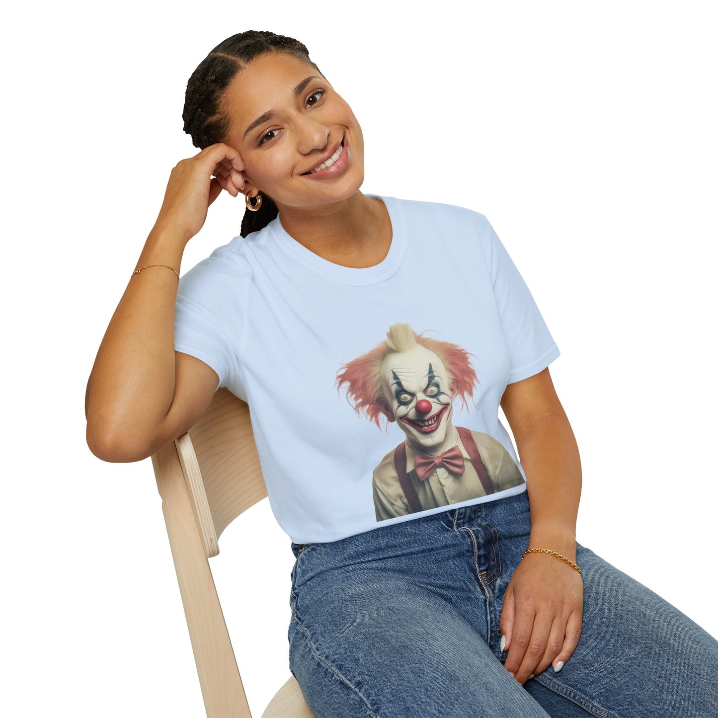 Clown Shirt, T Shirt with Clown, Funny Man Shirt, Tee Shirt with Funny Man, Circus Shirt, Shirt with Circus, Scary Man Shirt, Shirt with Scary Man
