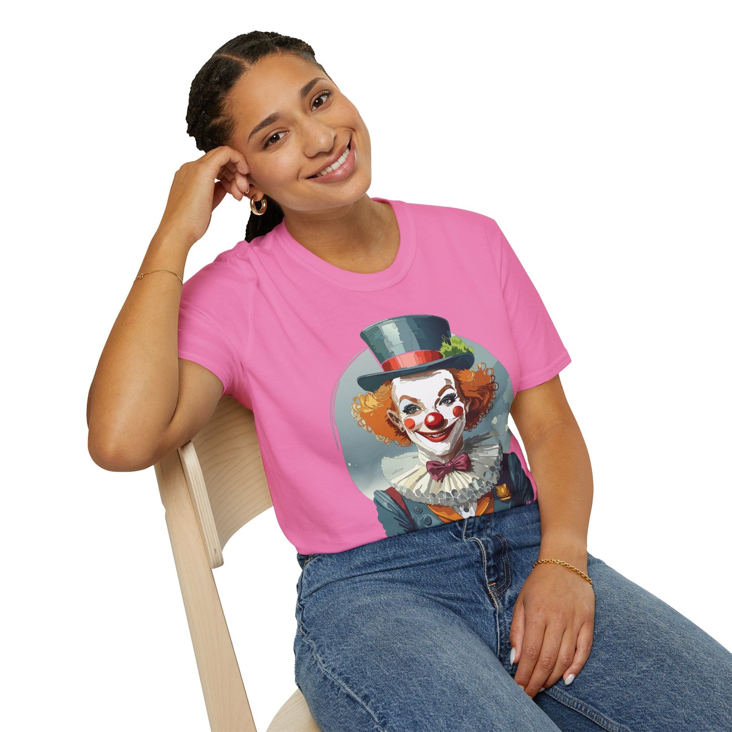 Clown Shirt, T Shirt with Clown, Funny Man Shirt, Tee Shirt with Funny Man, Circus Shirt, Shirt with Circus, Scary Man Shirt, Shirt with Scary Man