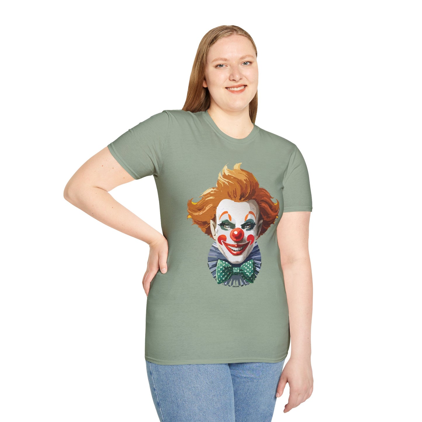 Clown Shirt, T Shirt with Clown, Funny Man Shirt, Tee Shirt with Funny Man, Circus Shirt, Shirt with Circus, Scary Man Shirt, Shirt with Scary Man