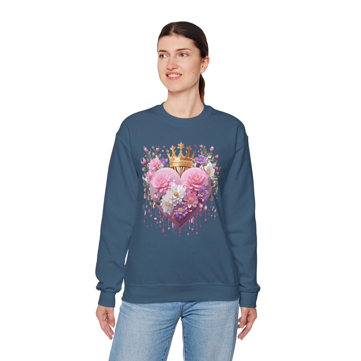Floral Heart Sweatshirt, Floral Love Sweatshirt, Valentine's Day Sweatshirt, Heart Floral Sweatshirt