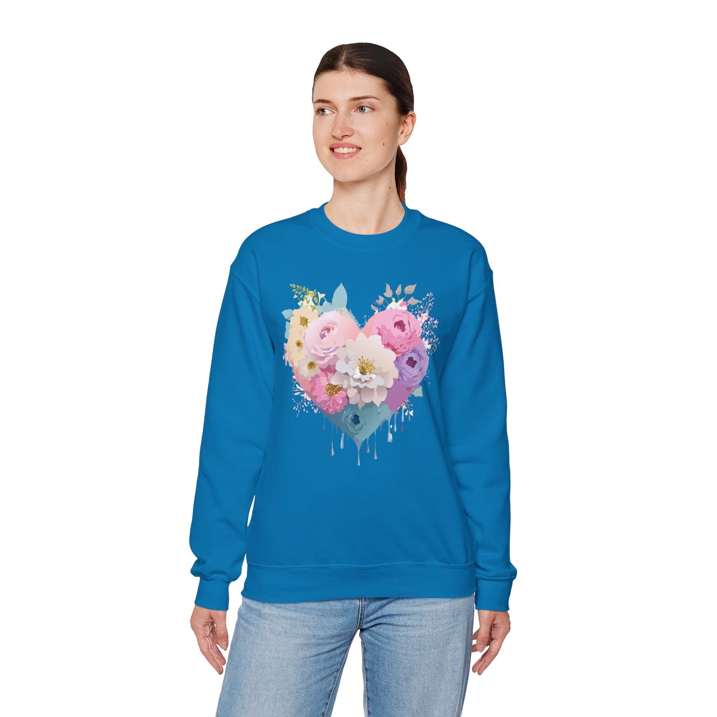 Floral Heart Sweatshirt, Floral Love Sweatshirt, Valentine's Day Sweatshirt, Heart Floral Sweatshirt