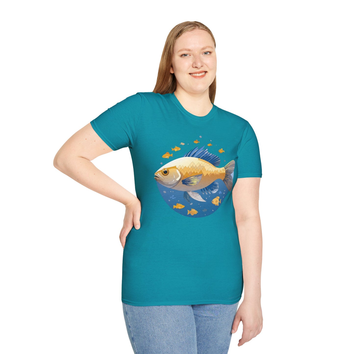 Fish Art Design Shirt, T Shirt with Fish, Graphic Shirt, Tee Shirt with Graphic Design, Shirt with Fish Graphic Art