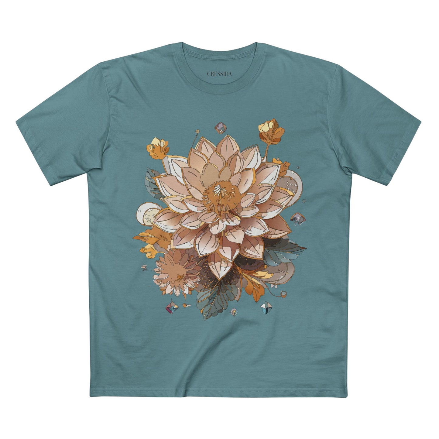 Floral Shirt, Shirt with Flower, Tee Shirt with Antique Flower