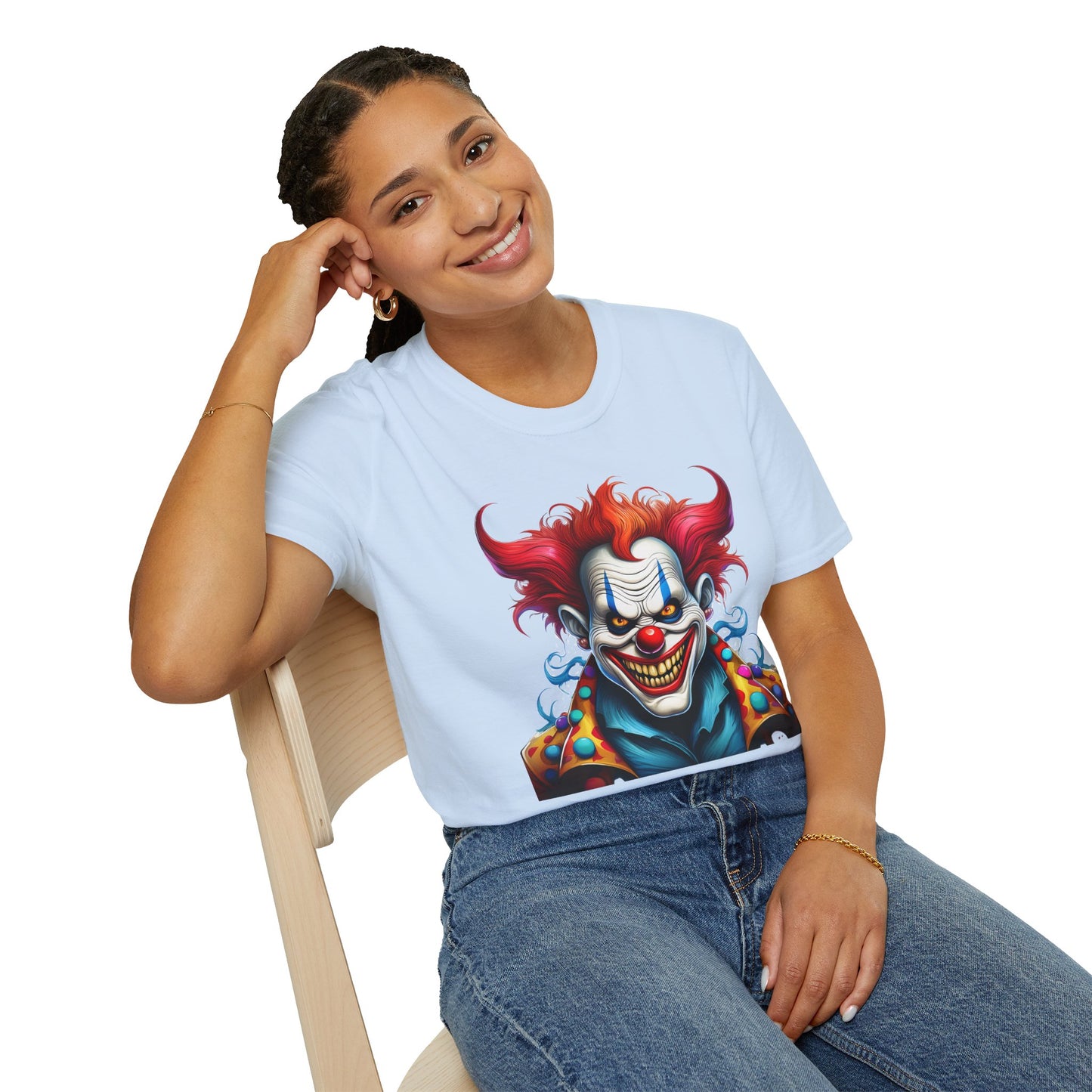 Clown Shirt, T Shirt with Clown, Funny Man Shirt, Tee Shirt with Funny Man, Circus Shirt, Shirt with Circus, Scary Man Shirt, Shirt with Scary Man