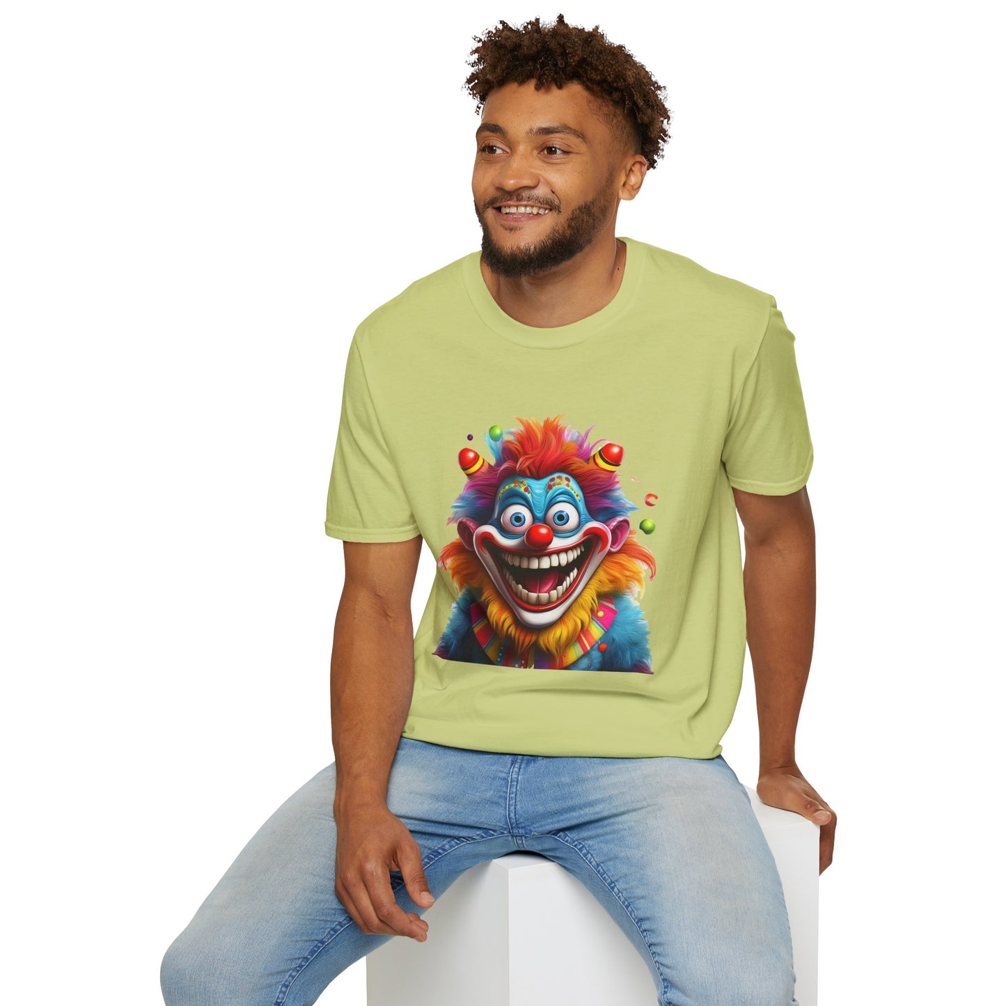 Clown Shirt, T Shirt with Clown, Funny Man Shirt, Tee Shirt with Funny Man, Circus Shirt, Shirt with Circus, Scary Man Shirt, Shirt with Scary Man