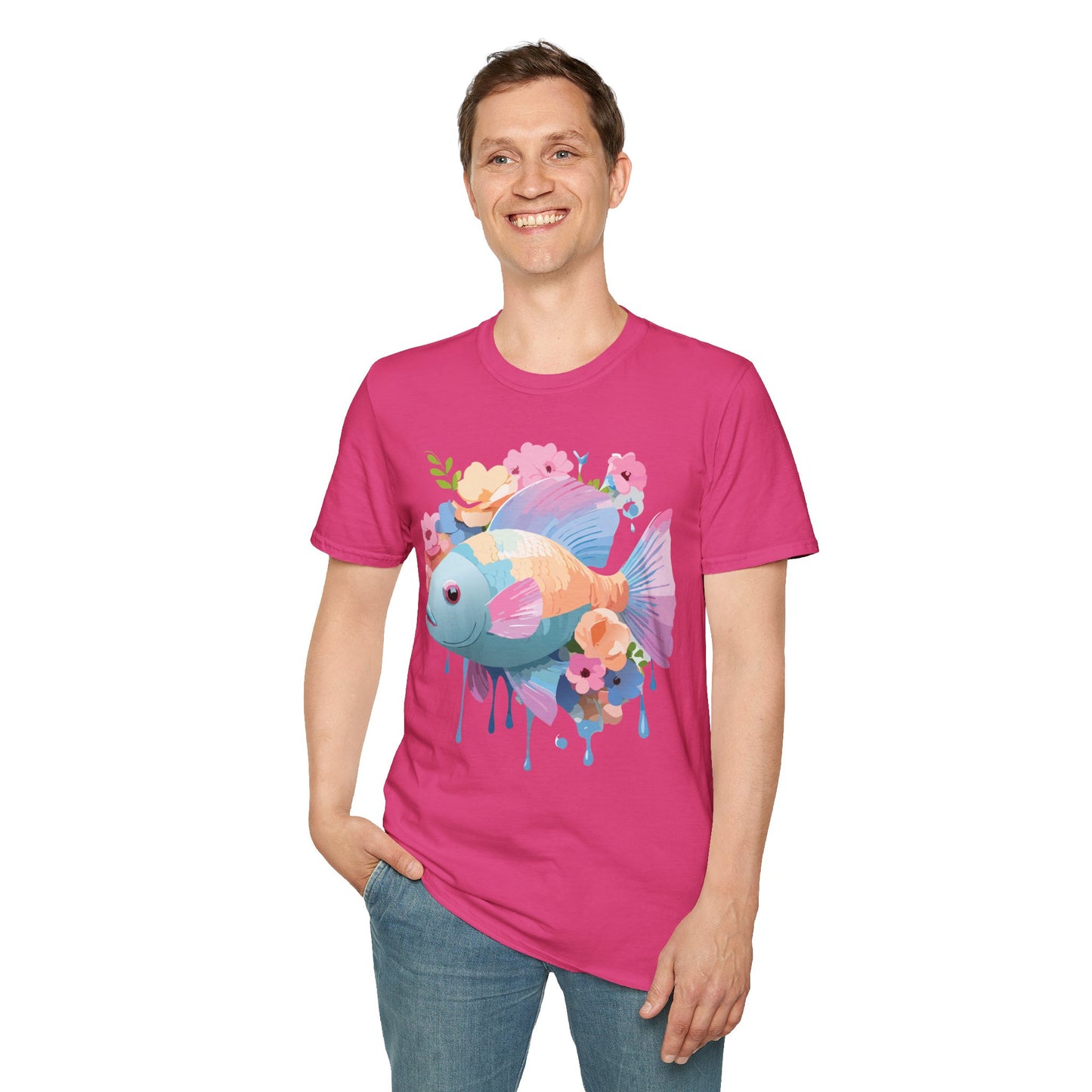 Fish Art Design Shirt, T Shirt with Fish, Graphic Shirt, Tee Shirt with Graphic Design, Shirt with Fish Graphic Art
