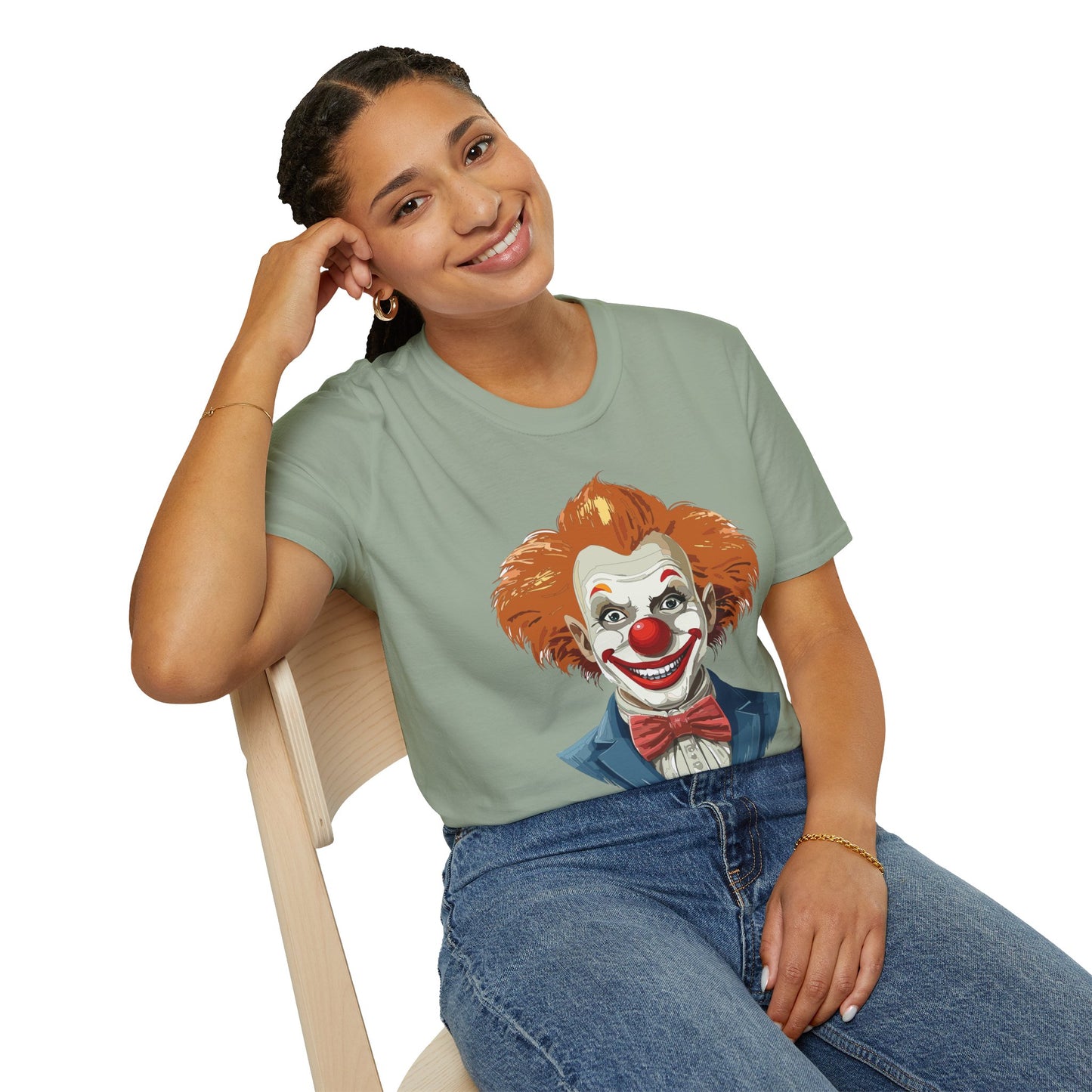 Clown Shirt, T Shirt with Clown, Funny Man Shirt, Tee Shirt with Funny Man, Circus Shirt, Shirt with Circus, Scary Man Shirt, Shirt with Scary Man