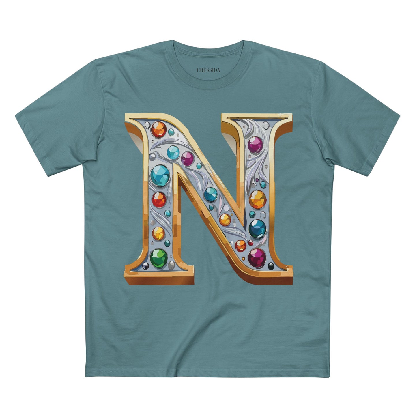 Letter Shirt, Shirt with Letters, Tee Shirt with Gold Letters