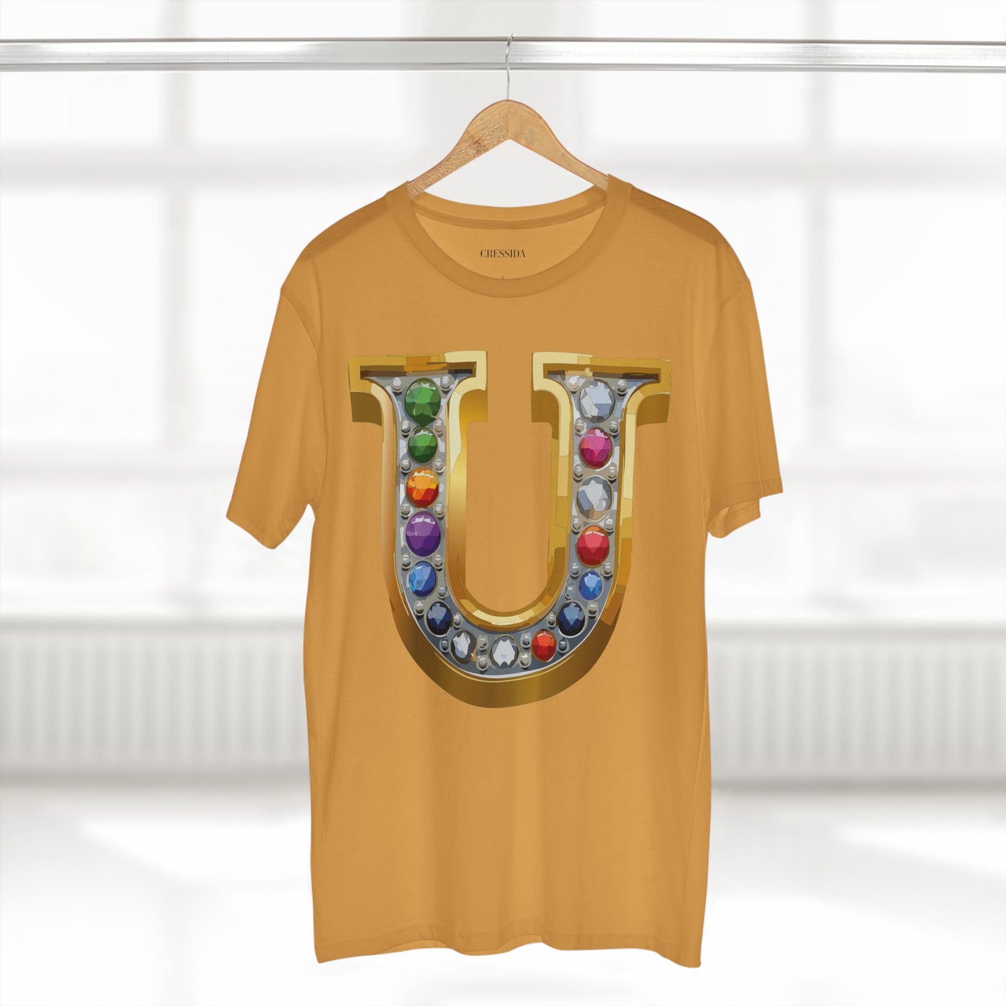 Letter Shirt, Shirt with Letters, Tee Shirt with Gold Letters