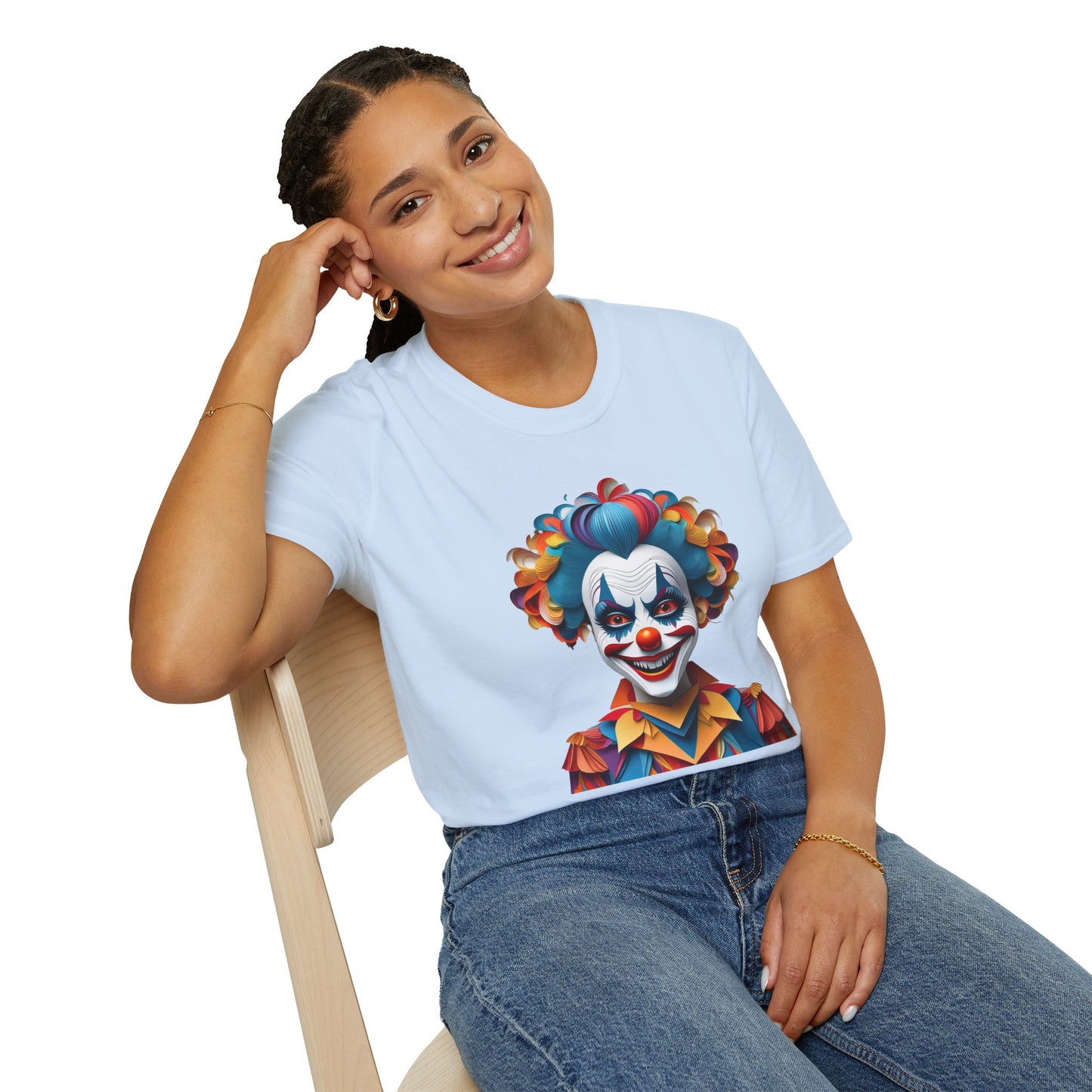 Clown Shirt, T Shirt with Clown, Funny Man Shirt, Tee Shirt with Funny Man, Circus Shirt, Shirt with Circus, Scary Man Shirt, Shirt with Scary Man