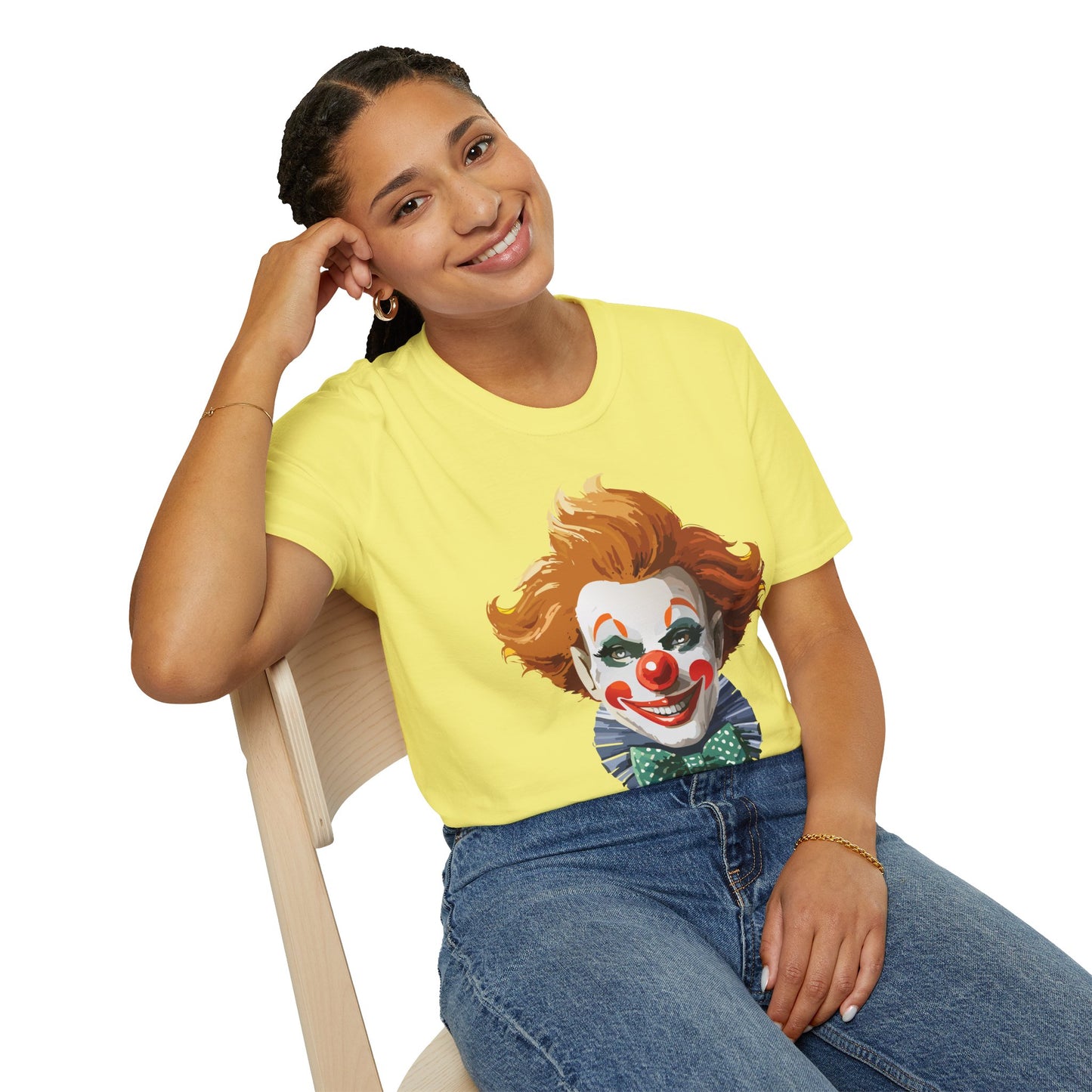 Clown Shirt, T Shirt with Clown, Funny Man Shirt, Tee Shirt with Funny Man, Circus Shirt, Shirt with Circus, Scary Man Shirt, Shirt with Scary Man