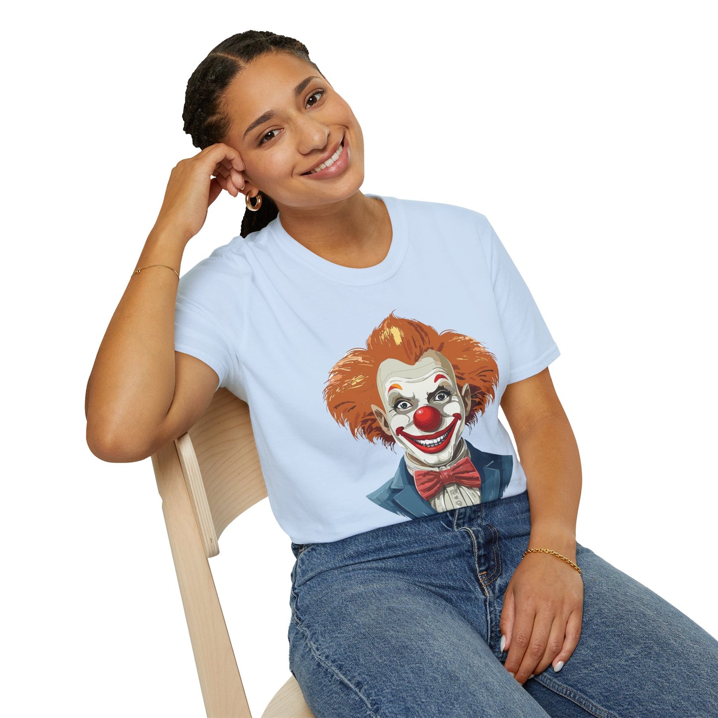 Clown Shirt, T Shirt with Clown, Funny Man Shirt, Tee Shirt with Funny Man, Circus Shirt, Shirt with Circus, Scary Man Shirt, Shirt with Scary Man