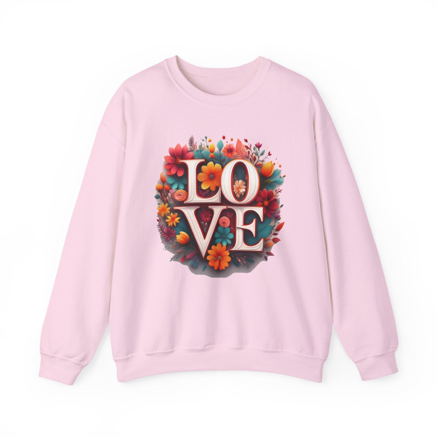 Floral Love Sweatshirt, Valentine's Day Sweatshirt, Love Flower Sweatshirt