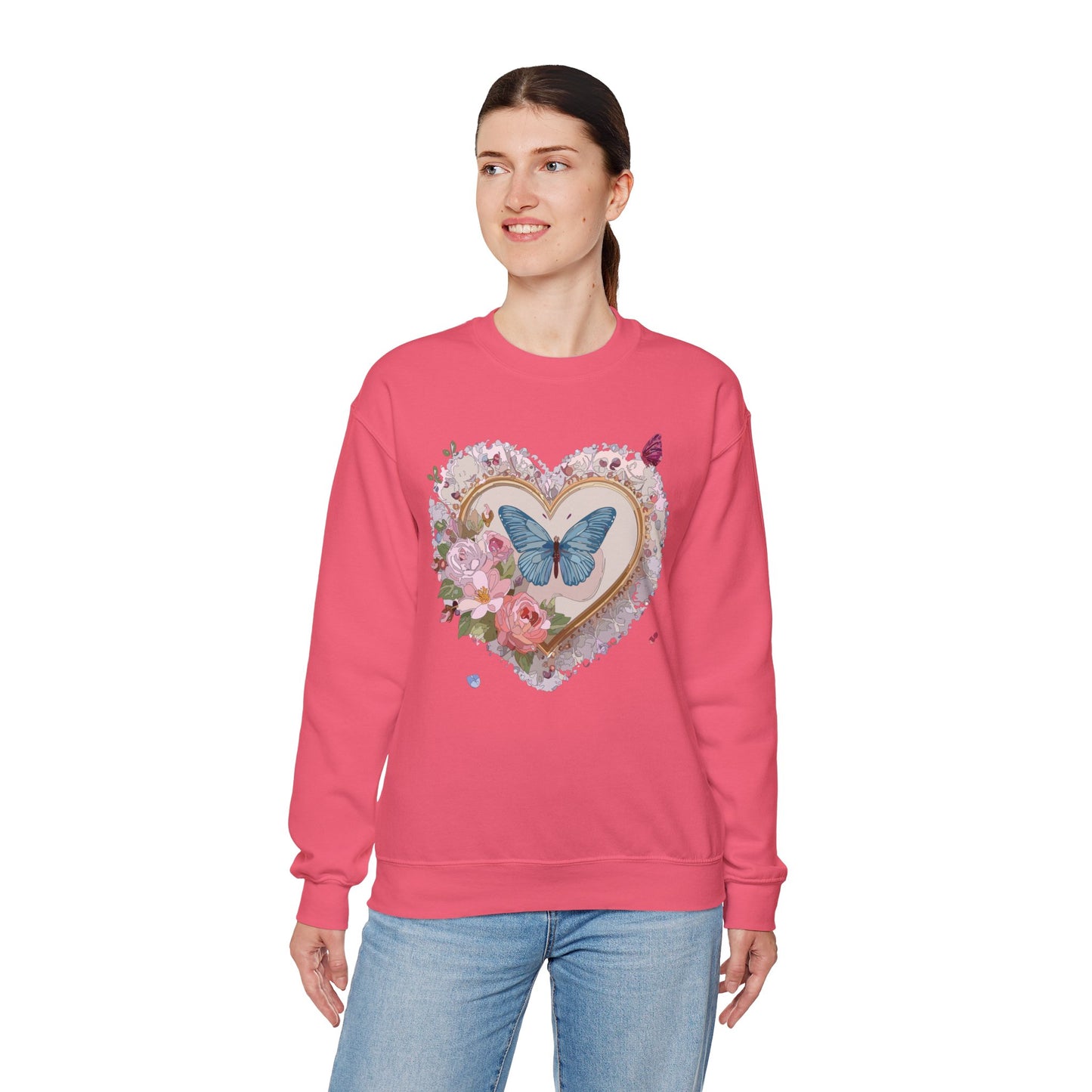Floral Heart Sweatshirt, Floral Love Sweatshirt, Valentine's Day Sweatshirt, Heart Floral Sweatshirt