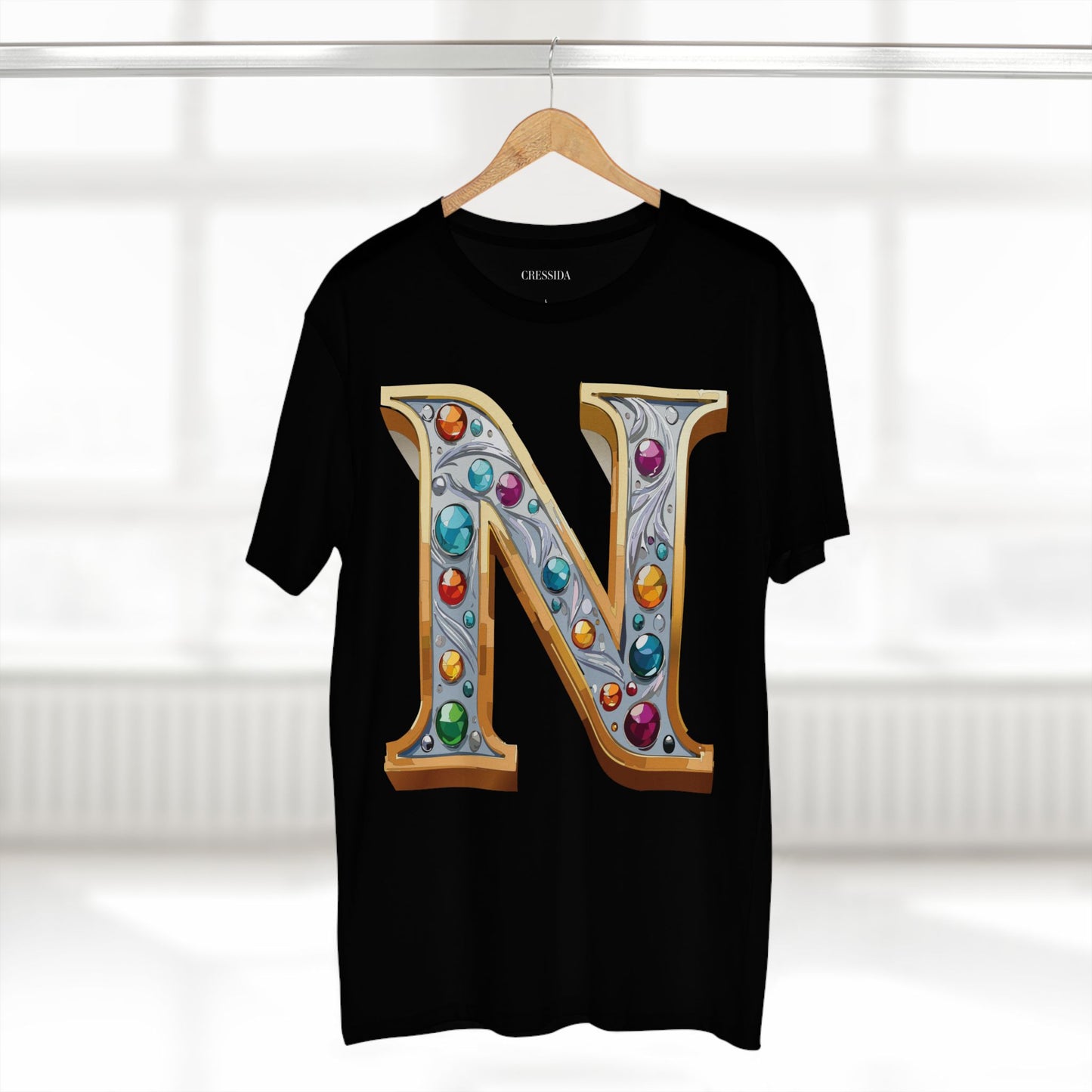 Letter Shirt, Shirt with Letters, Tee Shirt with Gold Letters