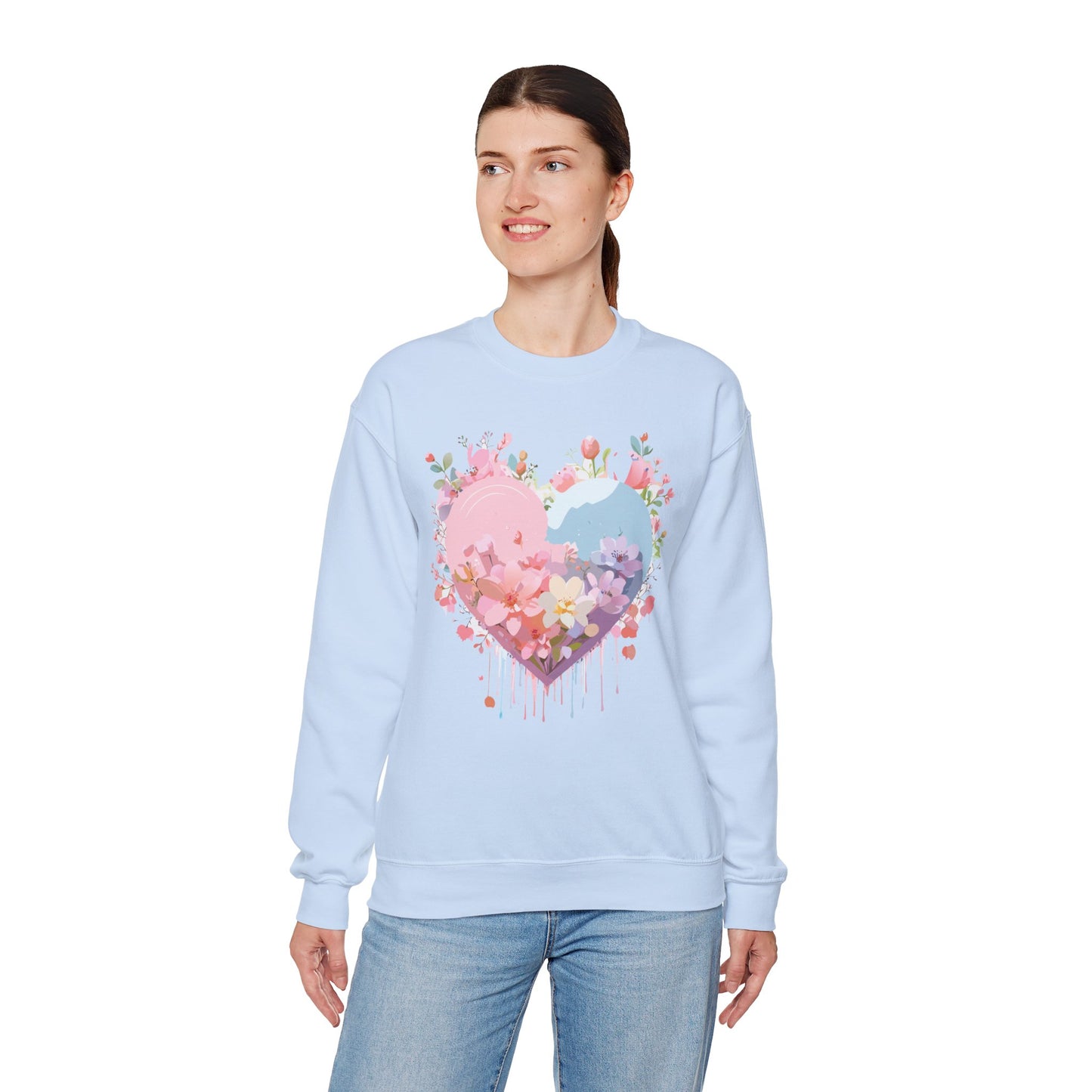 Floral Heart Sweatshirt, Floral Love Sweatshirt, Valentine's Day Sweatshirt, Heart Floral Sweatshirt