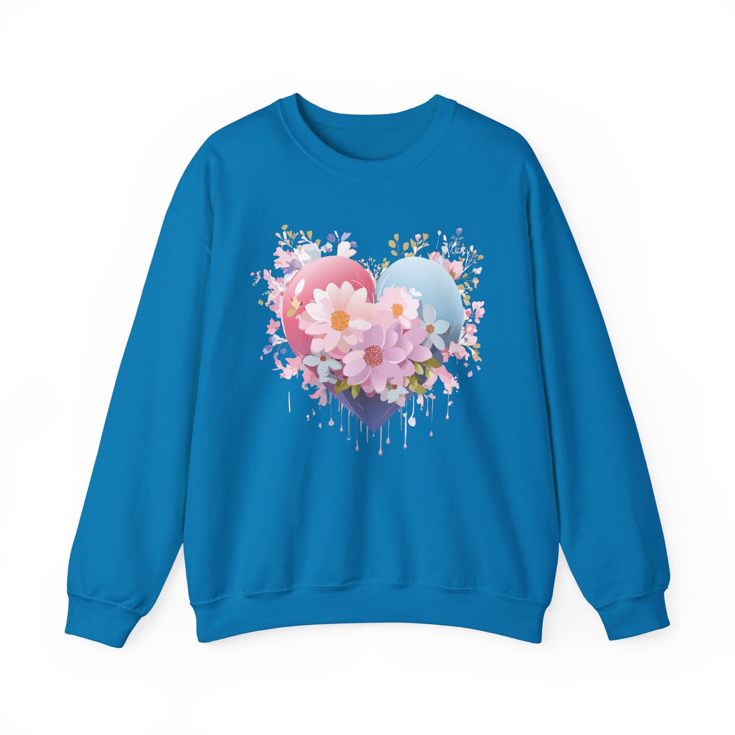 Floral Heart Sweatshirt, Floral Love Sweatshirt, Valentine's Day Sweatshirt, Heart Floral Sweatshirt