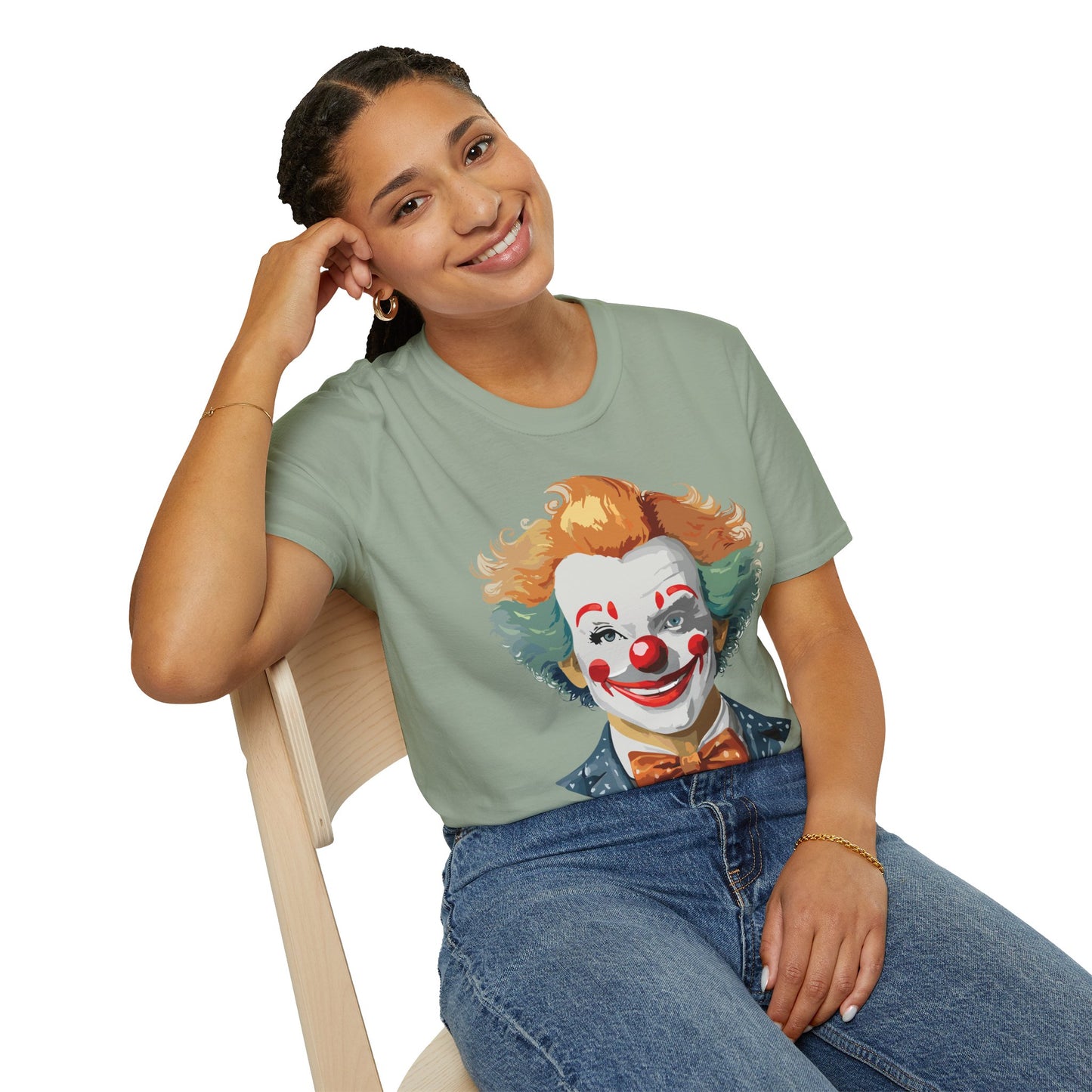 Clown Shirt, T Shirt with Clown, Funny Man Shirt, Tee Shirt with Funny Man, Circus Shirt, Shirt with Circus, Scary Man Shirt, Shirt with Scary Man