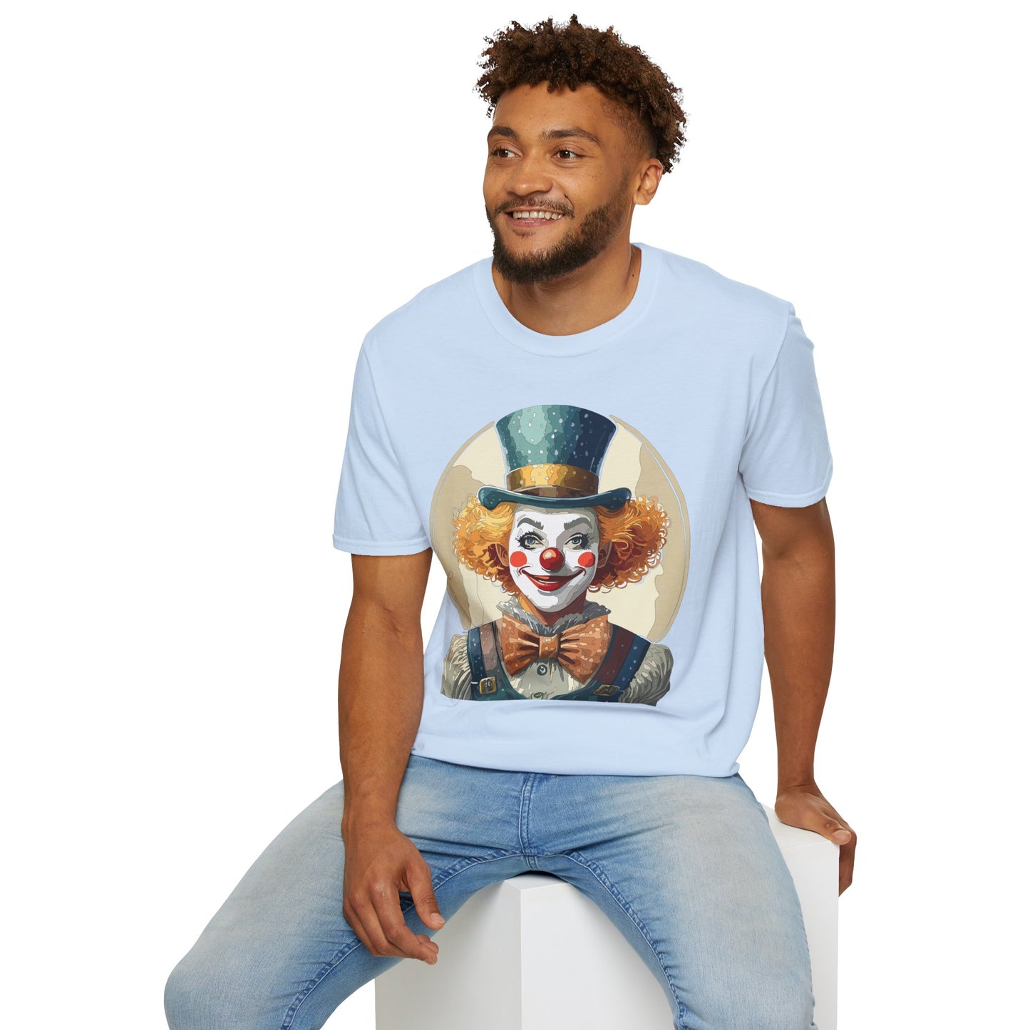 Clown Shirt, T Shirt with Clown, Funny Man Shirt, Tee Shirt with Funny Man, Circus Shirt, Shirt with Circus, Scary Man Shirt, Shirt with Scary Man