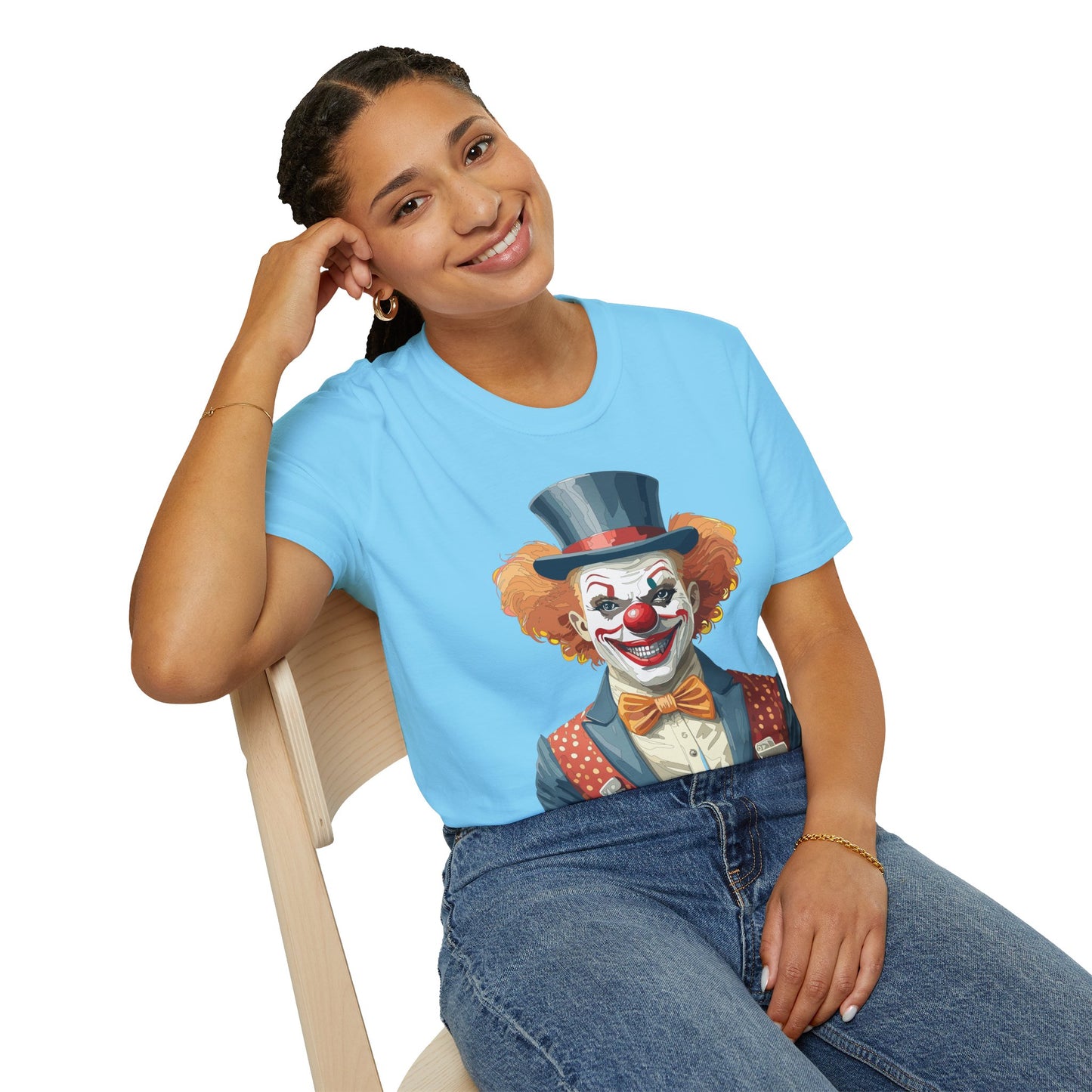 Clown Shirt, T Shirt with Clown, Funny Man Shirt, Tee Shirt with Funny Man, Circus Shirt, Shirt with Circus, Scary Man Shirt, Shirt with Scary Man