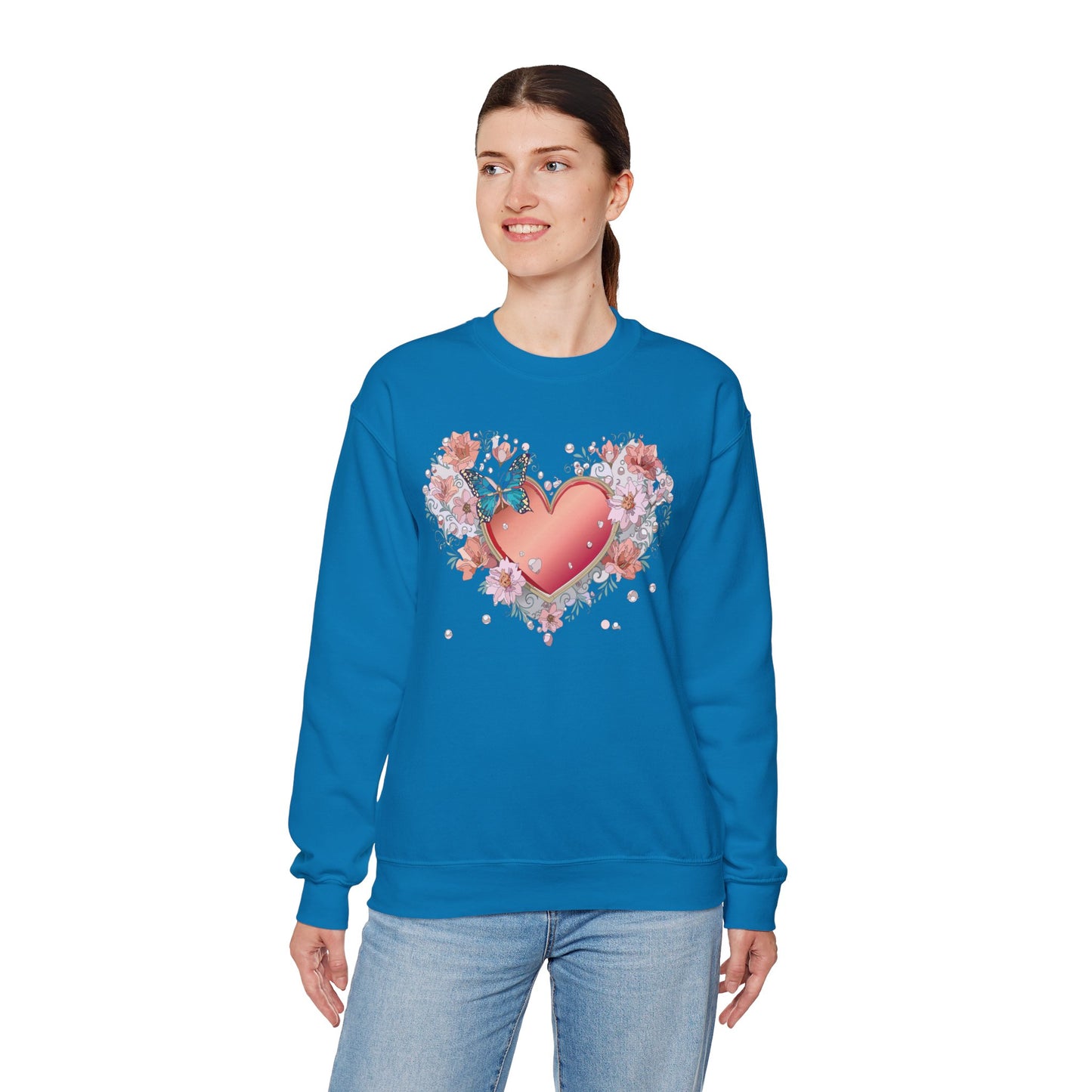 Floral Heart Sweatshirt, Floral Love Sweatshirt, Valentine's Day Sweatshirt, Heart Floral Sweatshirt