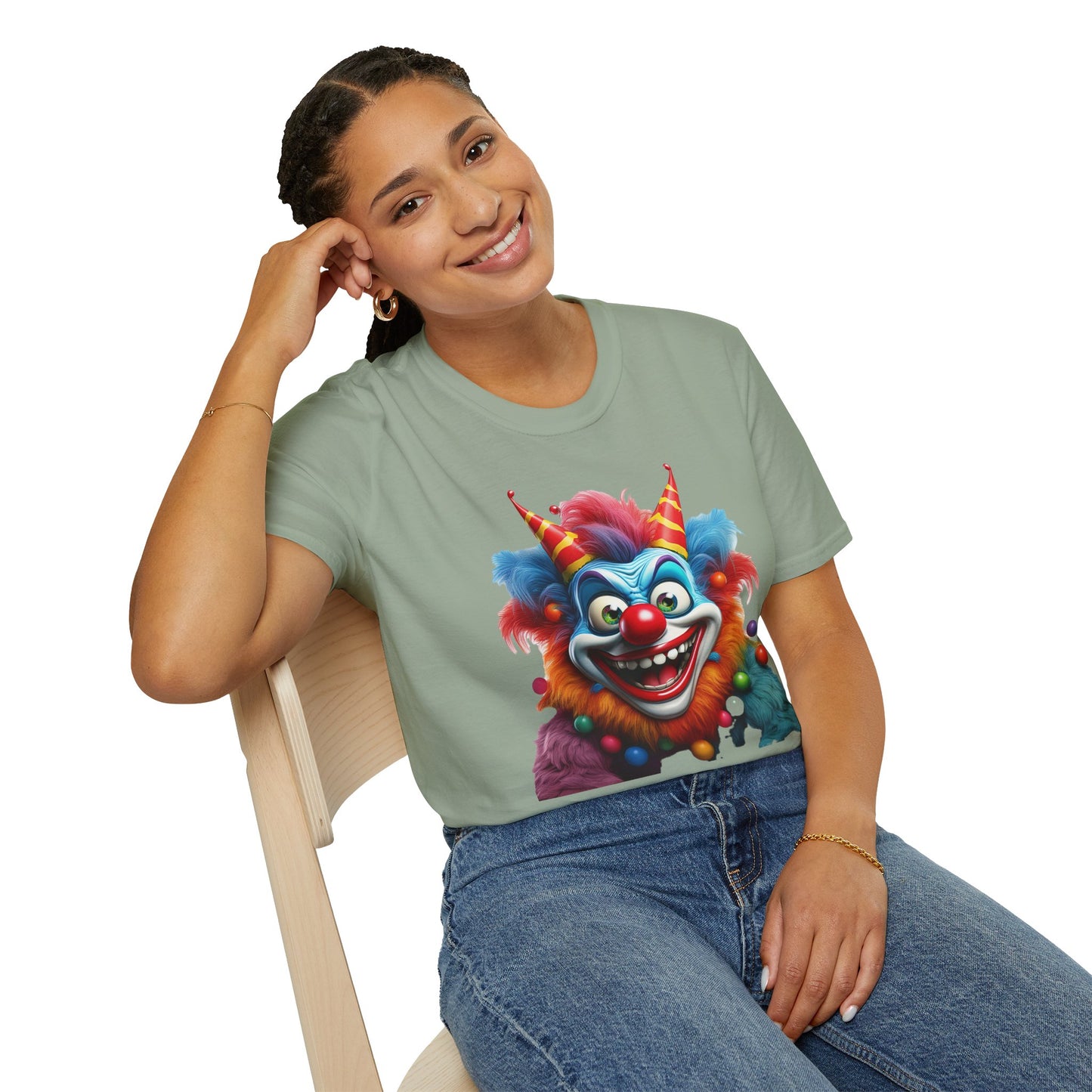 Clown Shirt, T Shirt with Clown, Funny Man Shirt, Tee Shirt with Funny Man, Circus Shirt, Shirt with Circus, Scary Man Shirt, Shirt with Scary Man