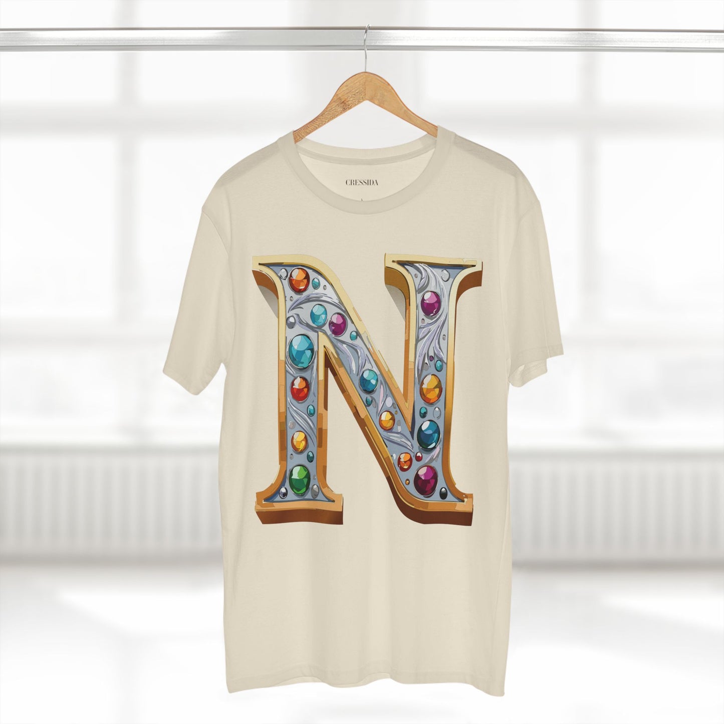 Letter Shirt, Shirt with Letters, Tee Shirt with Gold Letters