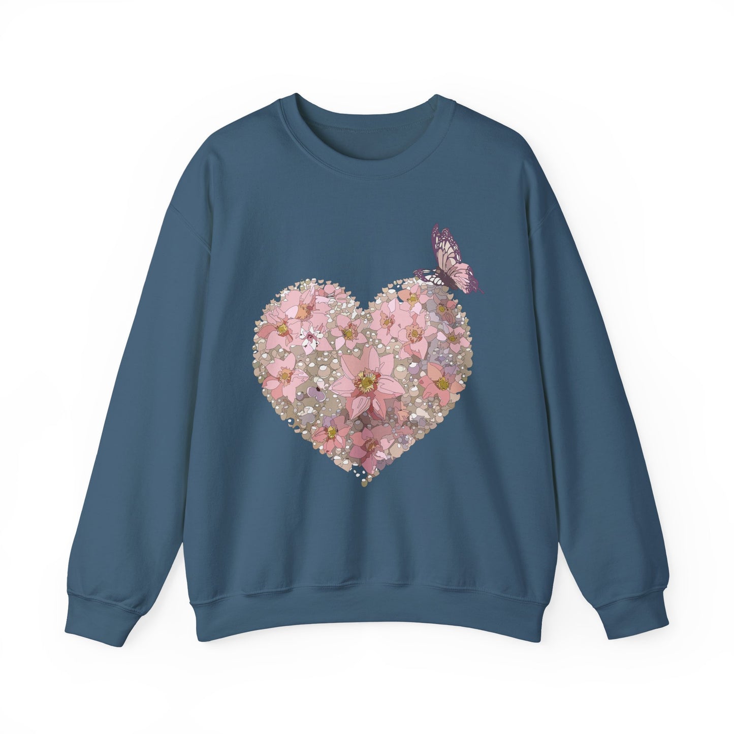 Floral Heart Sweatshirt, Floral Love Sweatshirt, Valentine's Day Sweatshirt, Heart Floral Sweatshirt