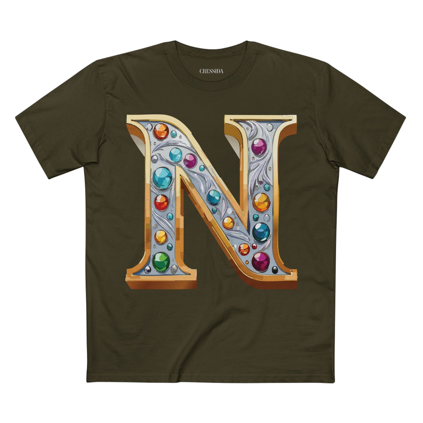 Letter Shirt, Shirt with Letters, Tee Shirt with Gold Letters