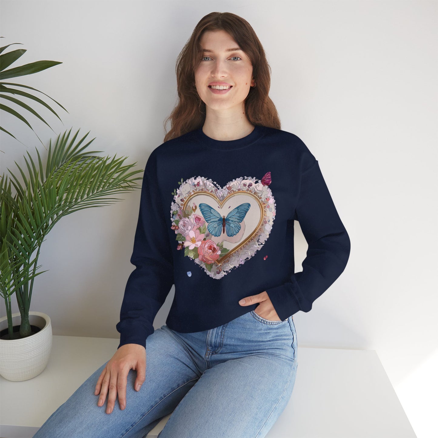 Floral Heart Sweatshirt, Floral Love Sweatshirt, Valentine's Day Sweatshirt, Heart Floral Sweatshirt