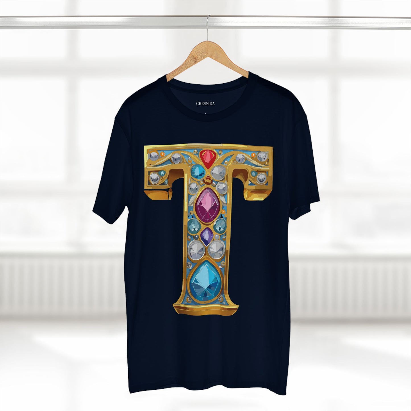 Letter Shirt, Shirt with Letters, Tee Shirt with Gold Letters