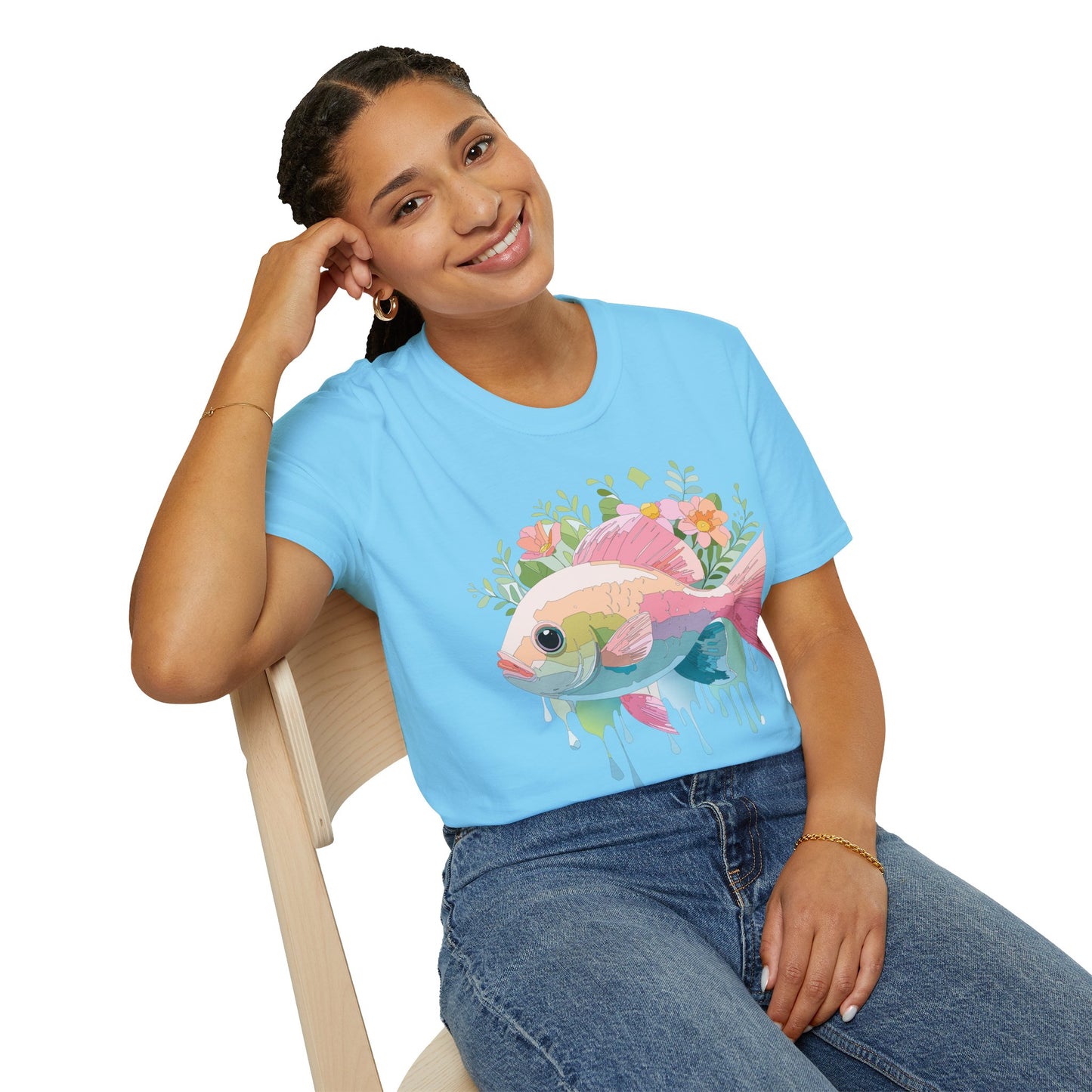 Fish Art Design Shirt, T Shirt with Fish, Graphic Shirt, Tee Shirt with Graphic Design, Shirt with Fish Graphic Art