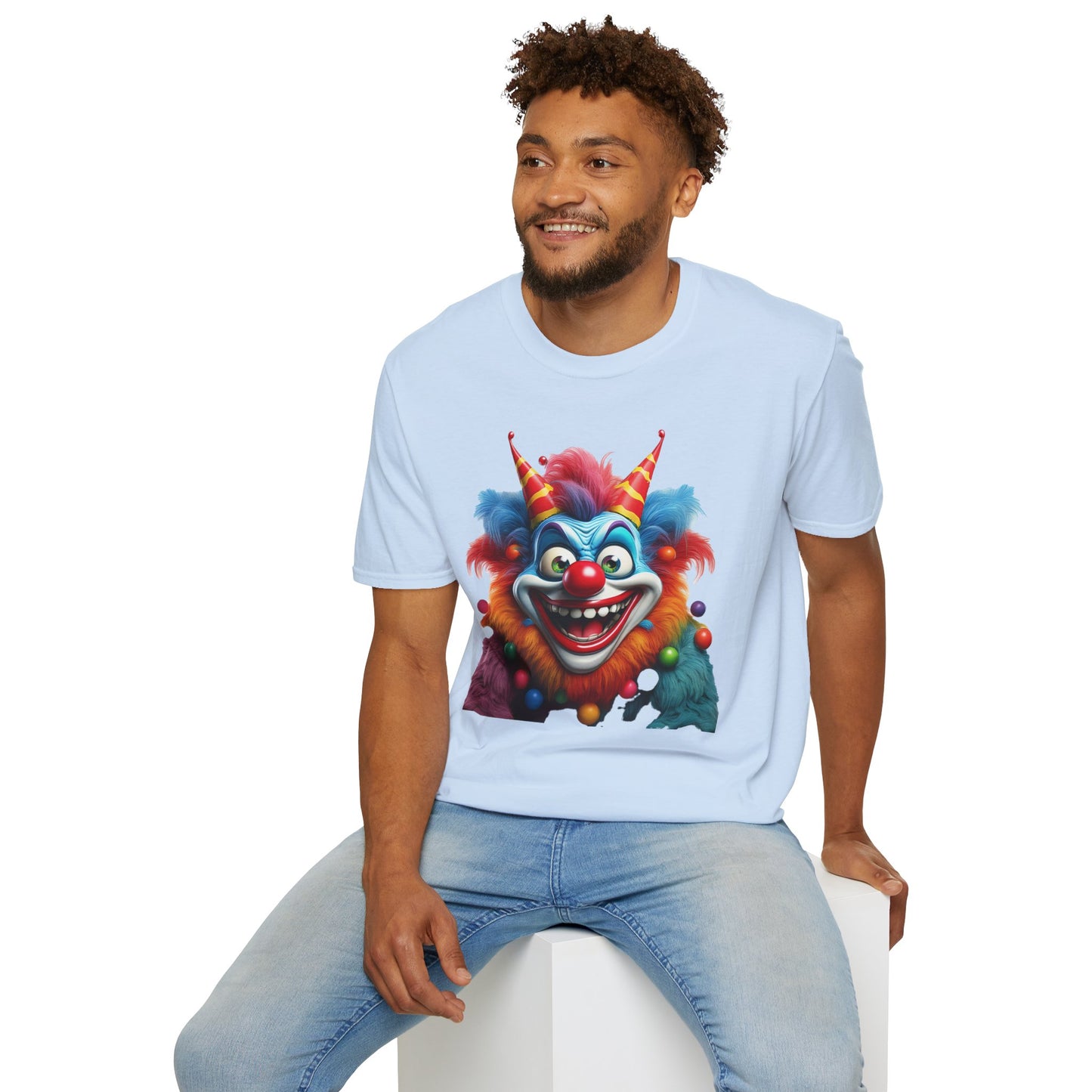 Clown Shirt, T Shirt with Clown, Funny Man Shirt, Tee Shirt with Funny Man, Circus Shirt, Shirt with Circus, Scary Man Shirt, Shirt with Scary Man