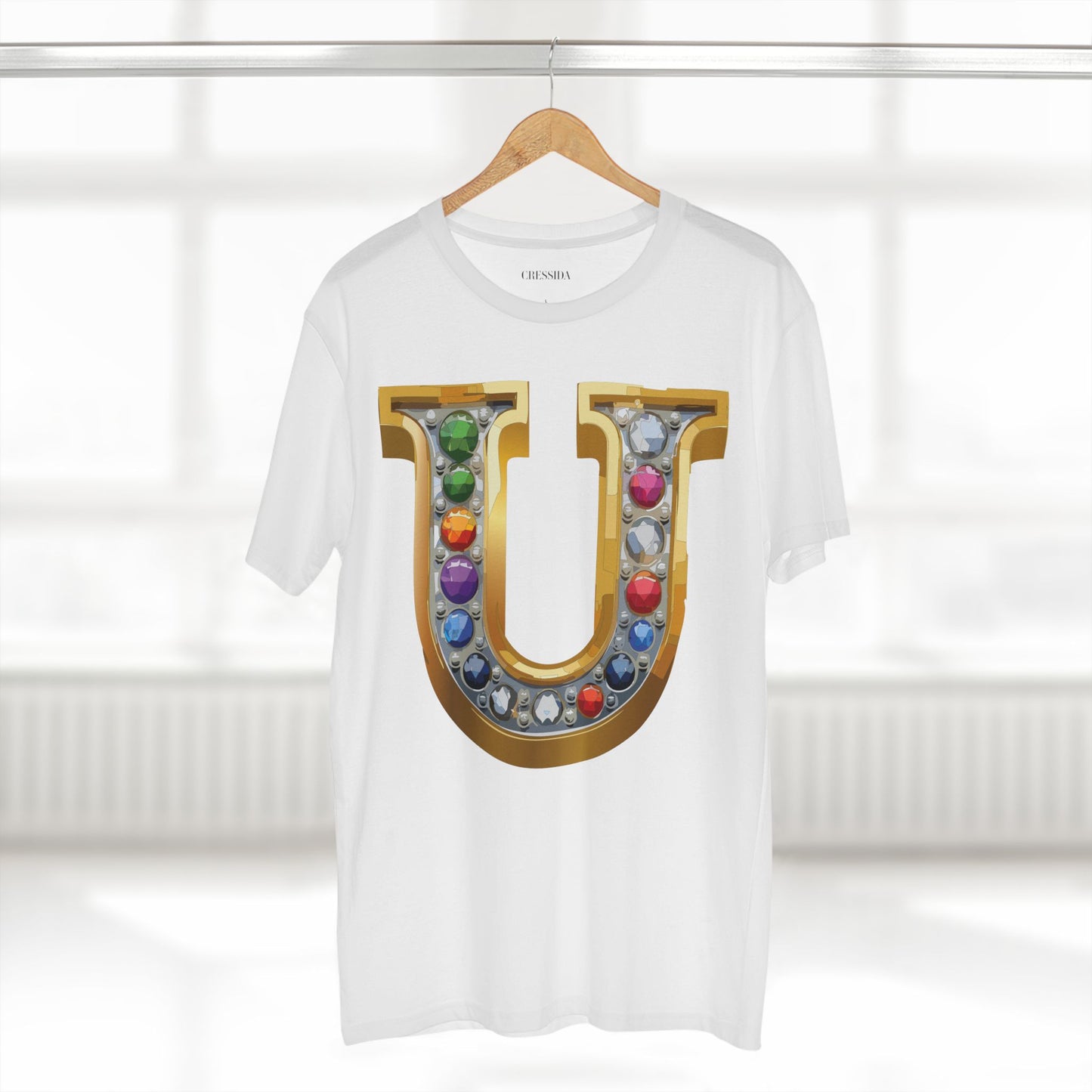 Letter Shirt, Shirt with Letters, Tee Shirt with Gold Letters