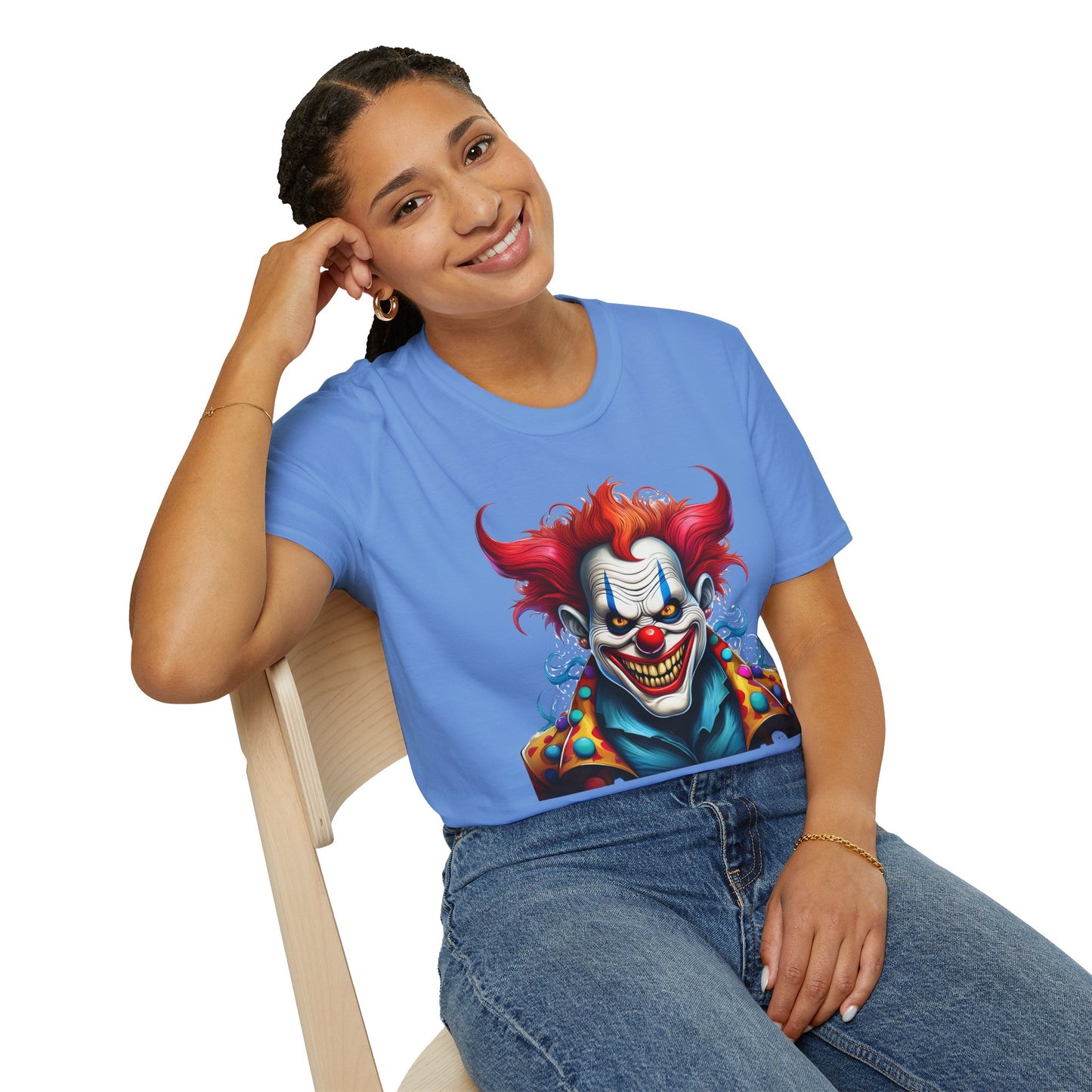 Clown Shirt, T Shirt with Clown, Funny Man Shirt, Tee Shirt with Funny Man, Circus Shirt, Shirt with Circus, Scary Man Shirt, Shirt with Scary Man