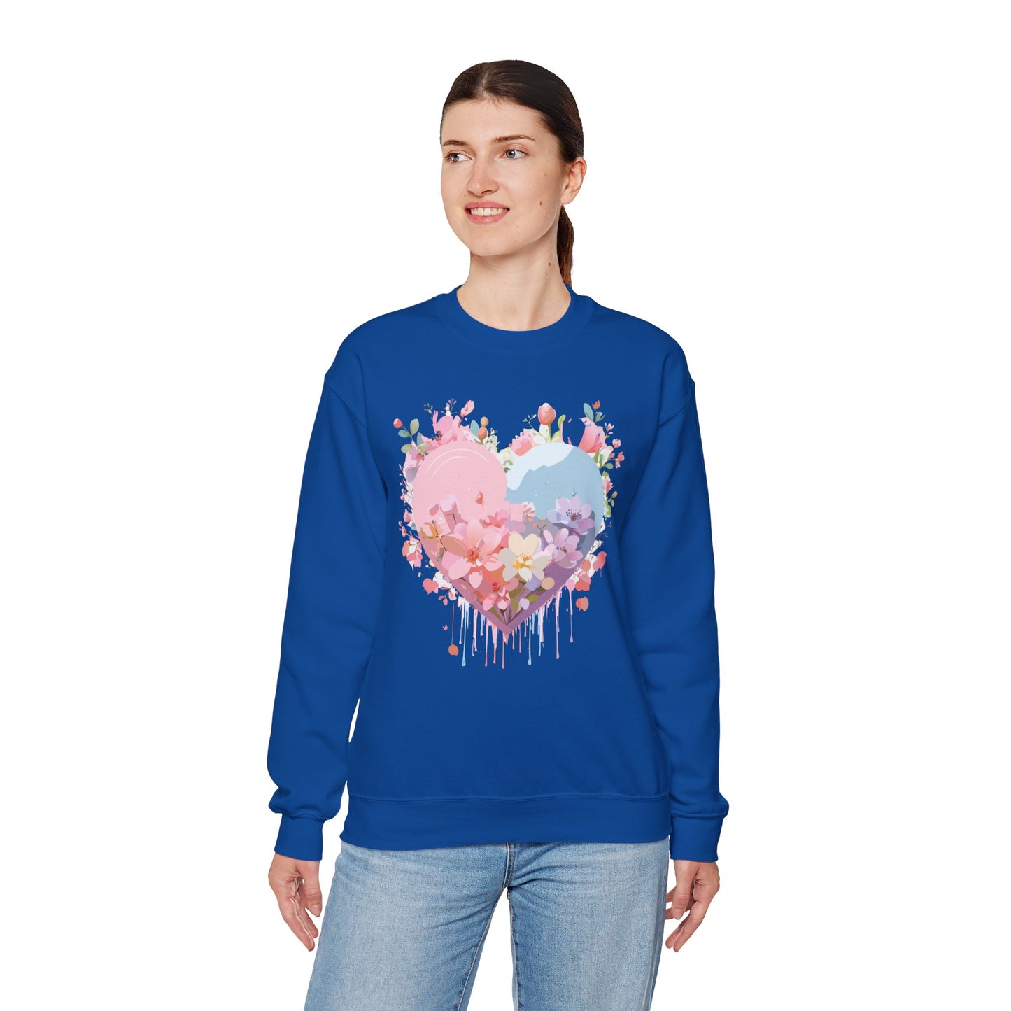 Floral Heart Sweatshirt, Floral Love Sweatshirt, Valentine's Day Sweatshirt, Heart Floral Sweatshirt